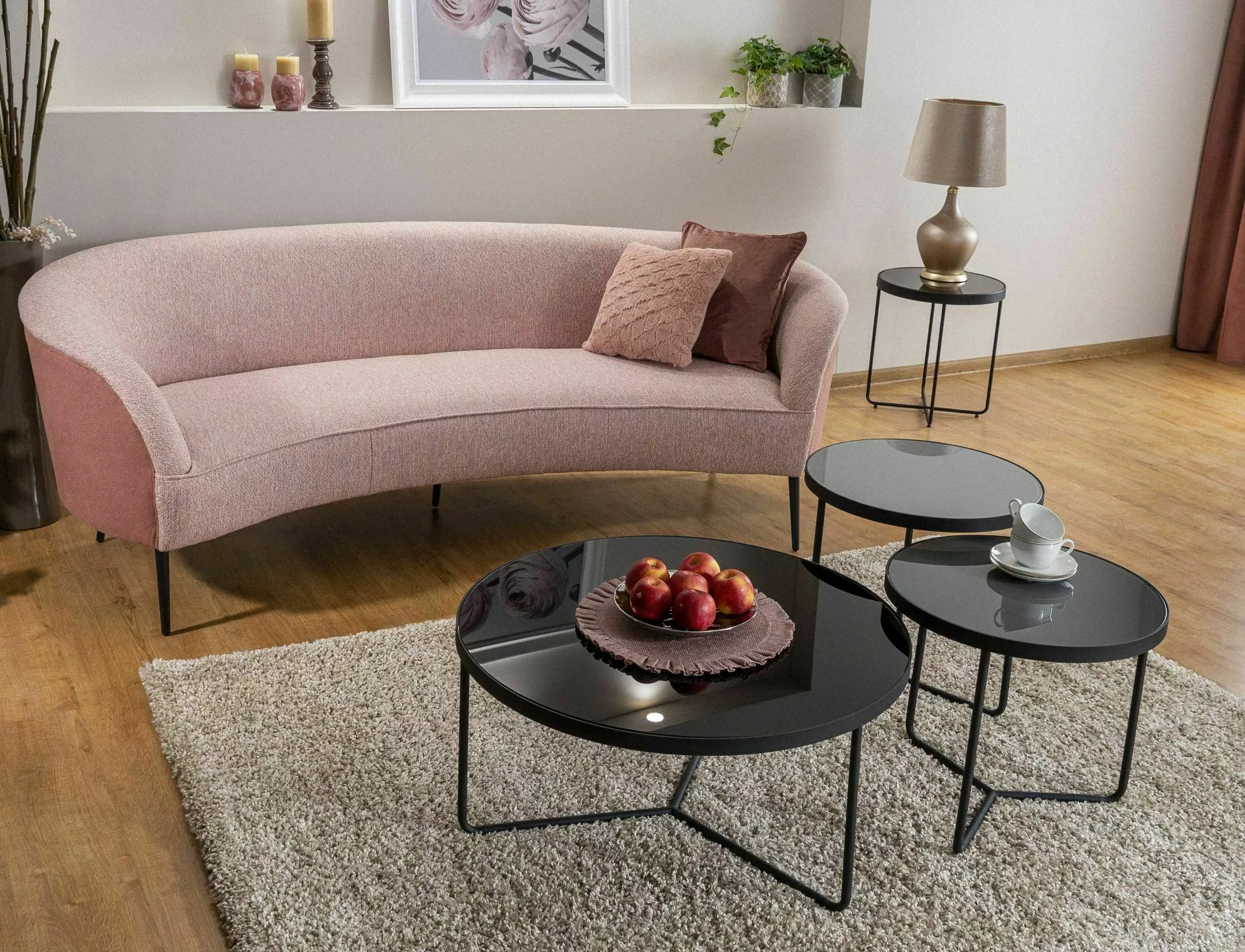 Konferenčný stolík ARTEMIDA šedy+čierna / čierna (zostava)