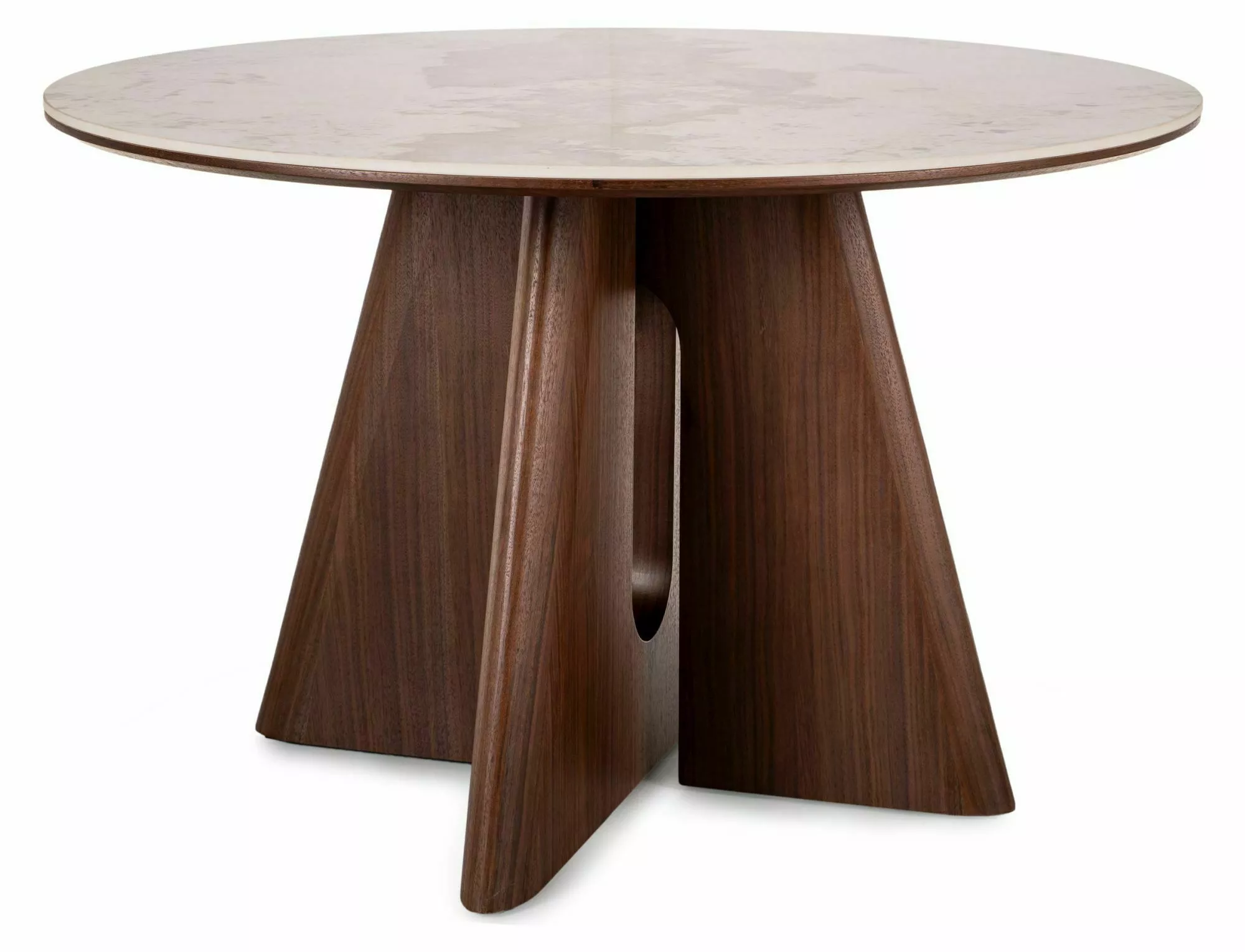 Keramický jedálenský stôl Alzano 120, mramor/orech