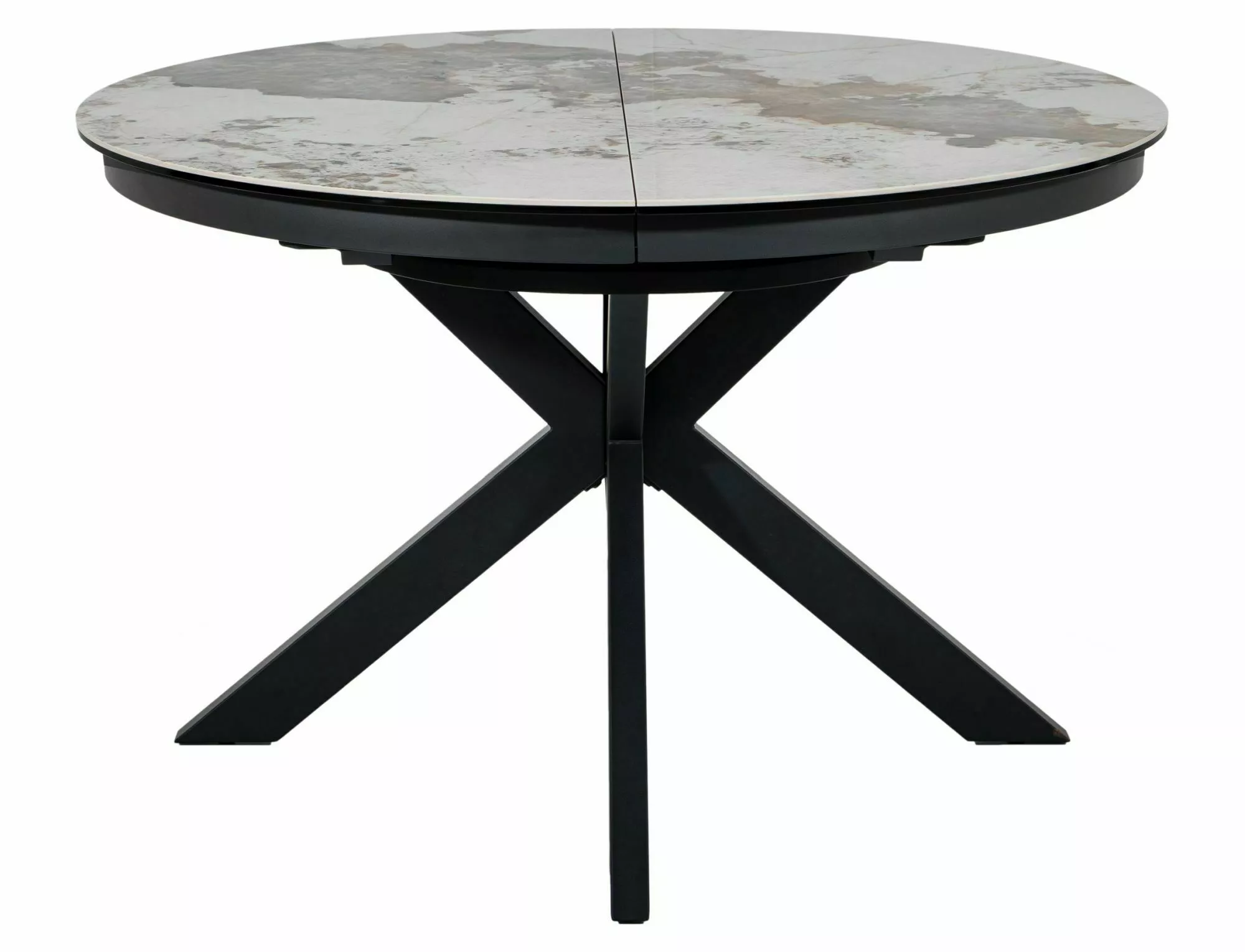 Keramický jedálenský stôl Porto 120-160, mramor/čierna