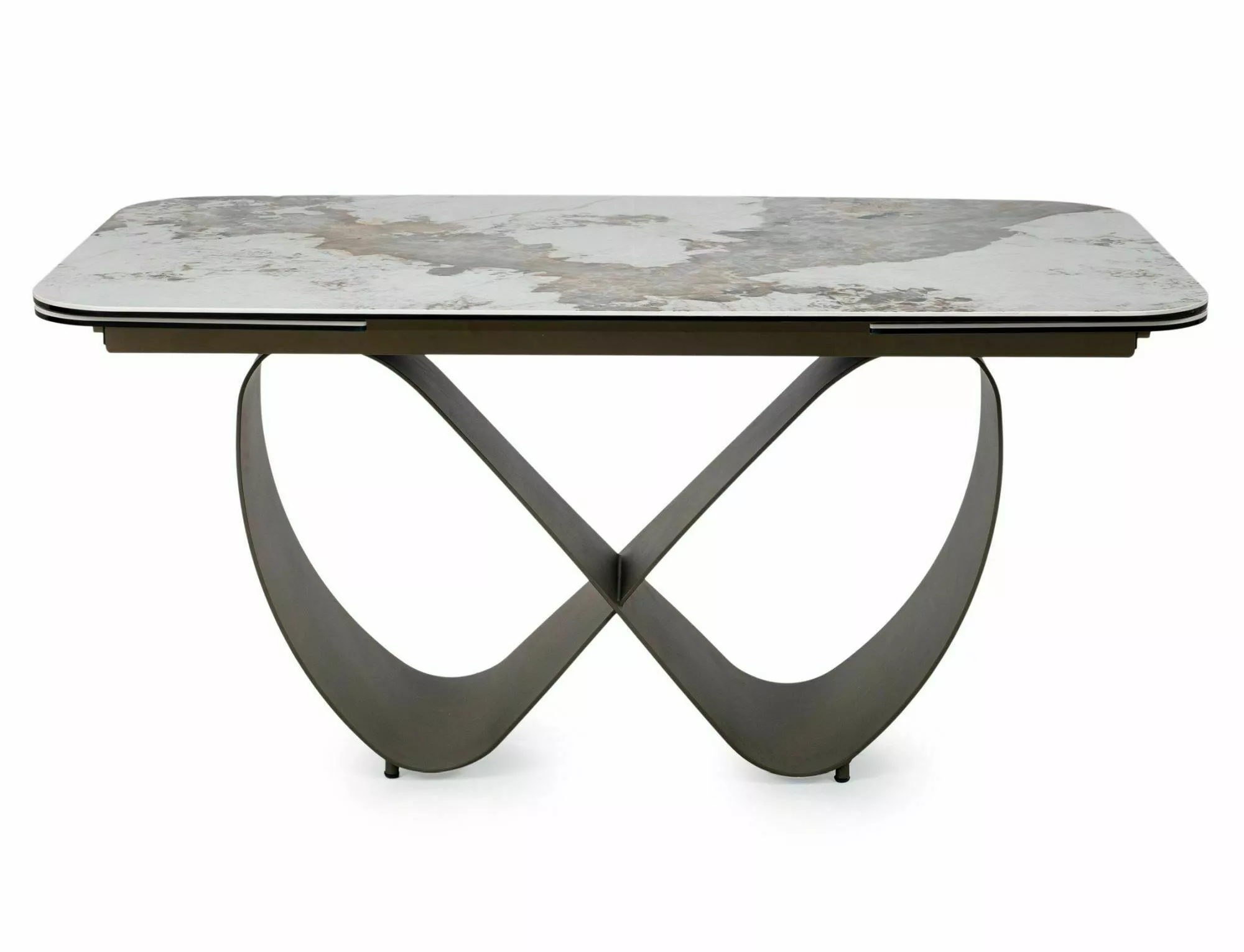 Keramický jedálenský stôl Infinity 160-240, mramor/medená