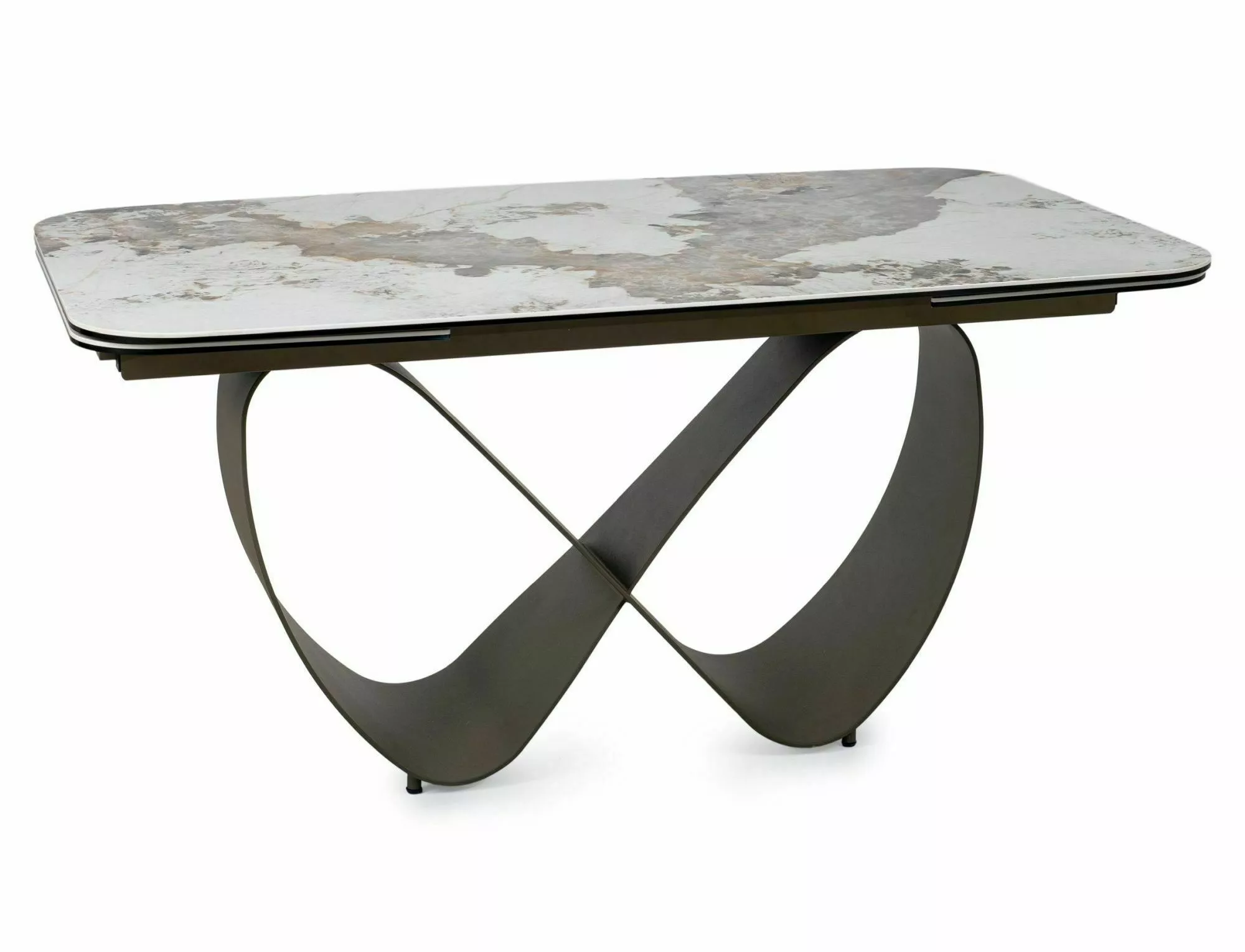 Keramický jedálenský stôl Infinity 160-240, mramor/medená