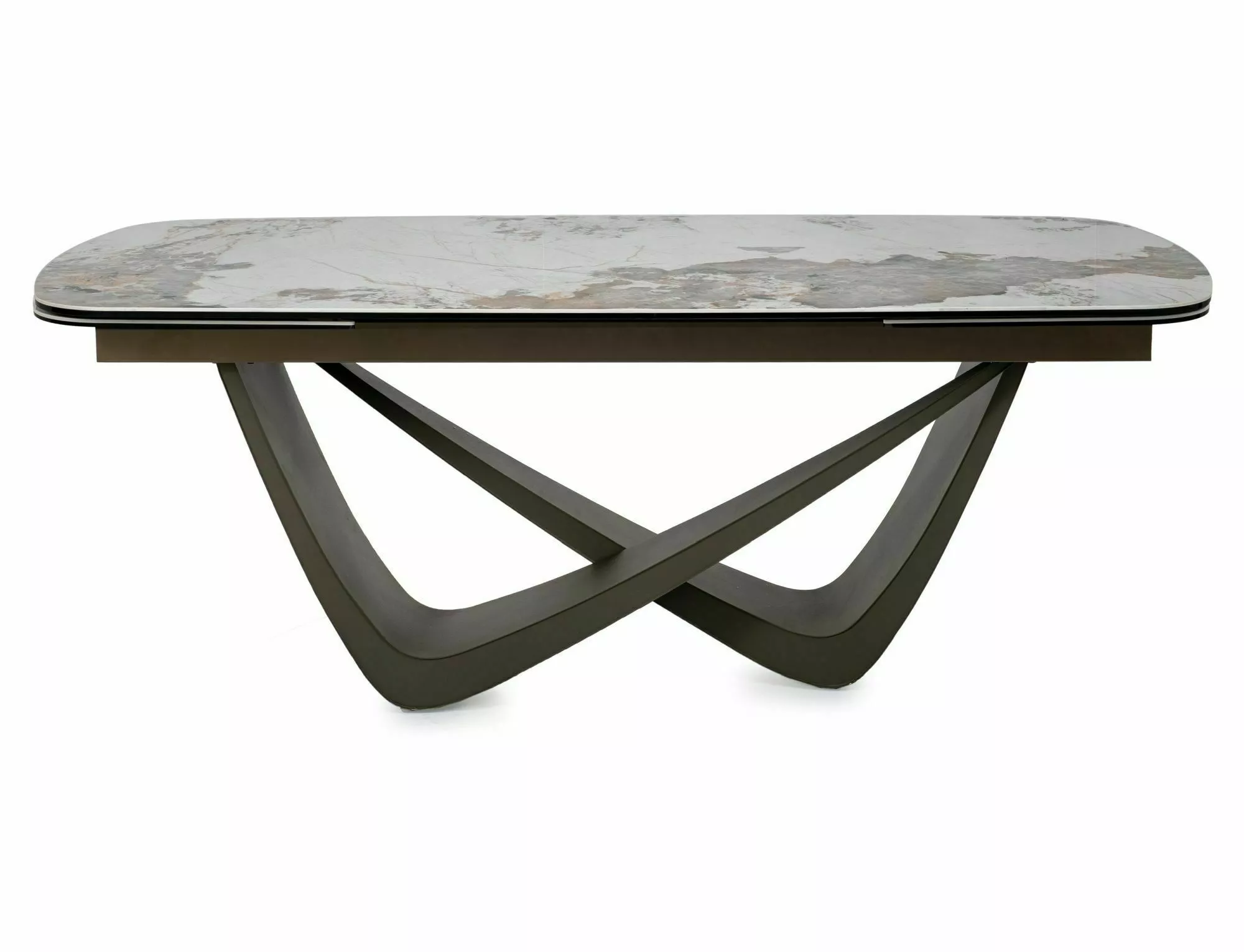 Keramický jedálenský stôl Maranello 200-290, mramor/medená