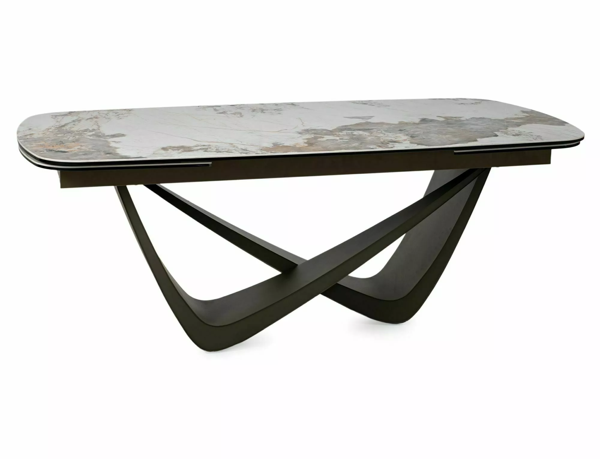 Keramický jedálenský stôl Maranello 200-290, mramor/medená