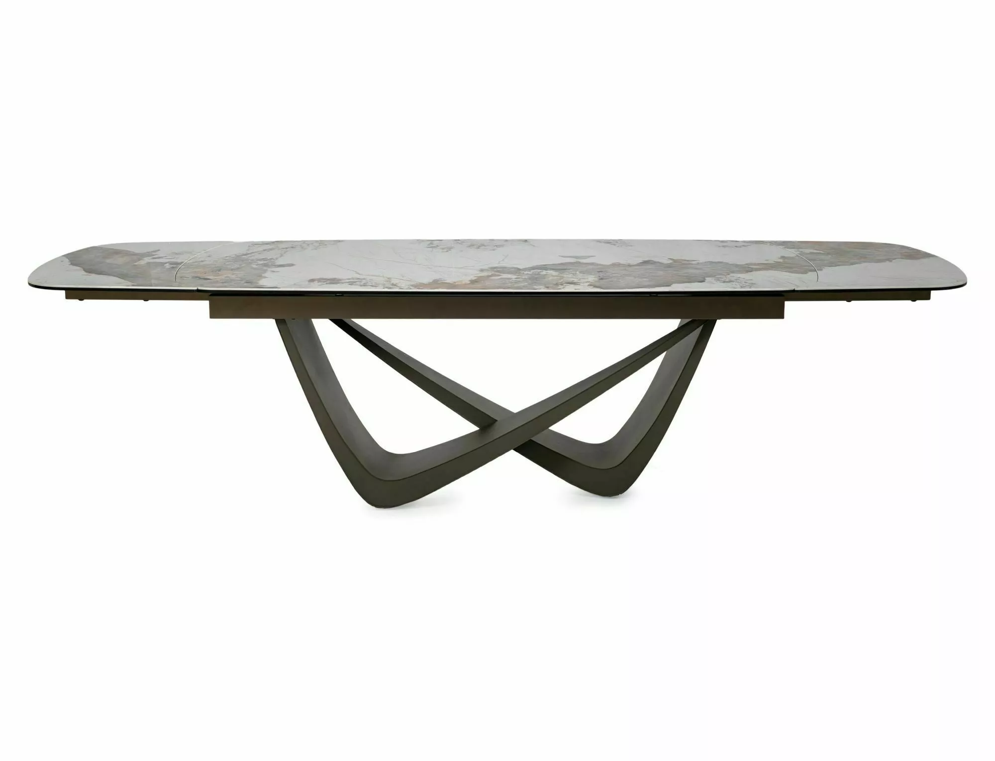 Keramický jedálenský stôl Maranello 200-290, mramor/medená