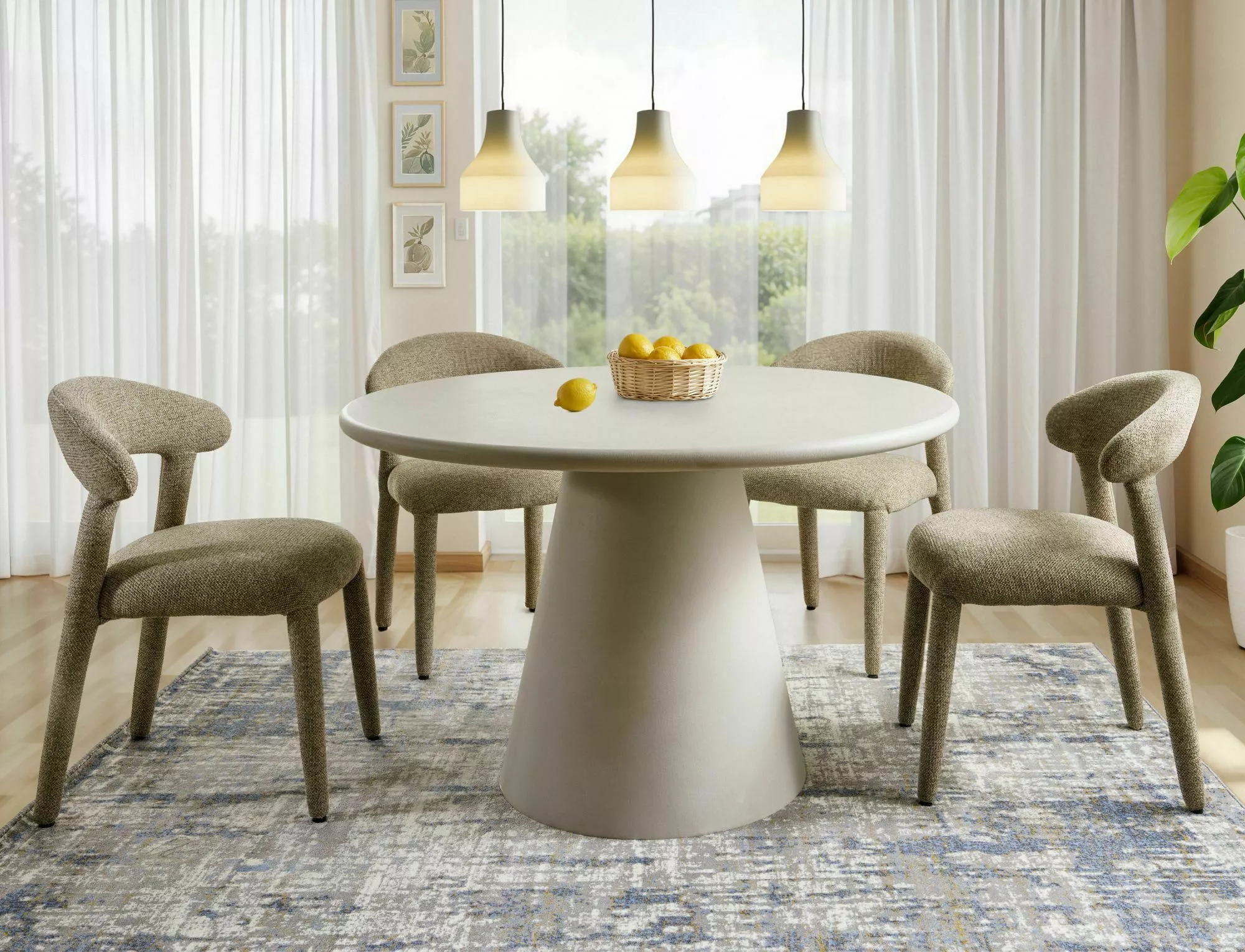 Stôl jedálenský Aurora, svetlo šedá