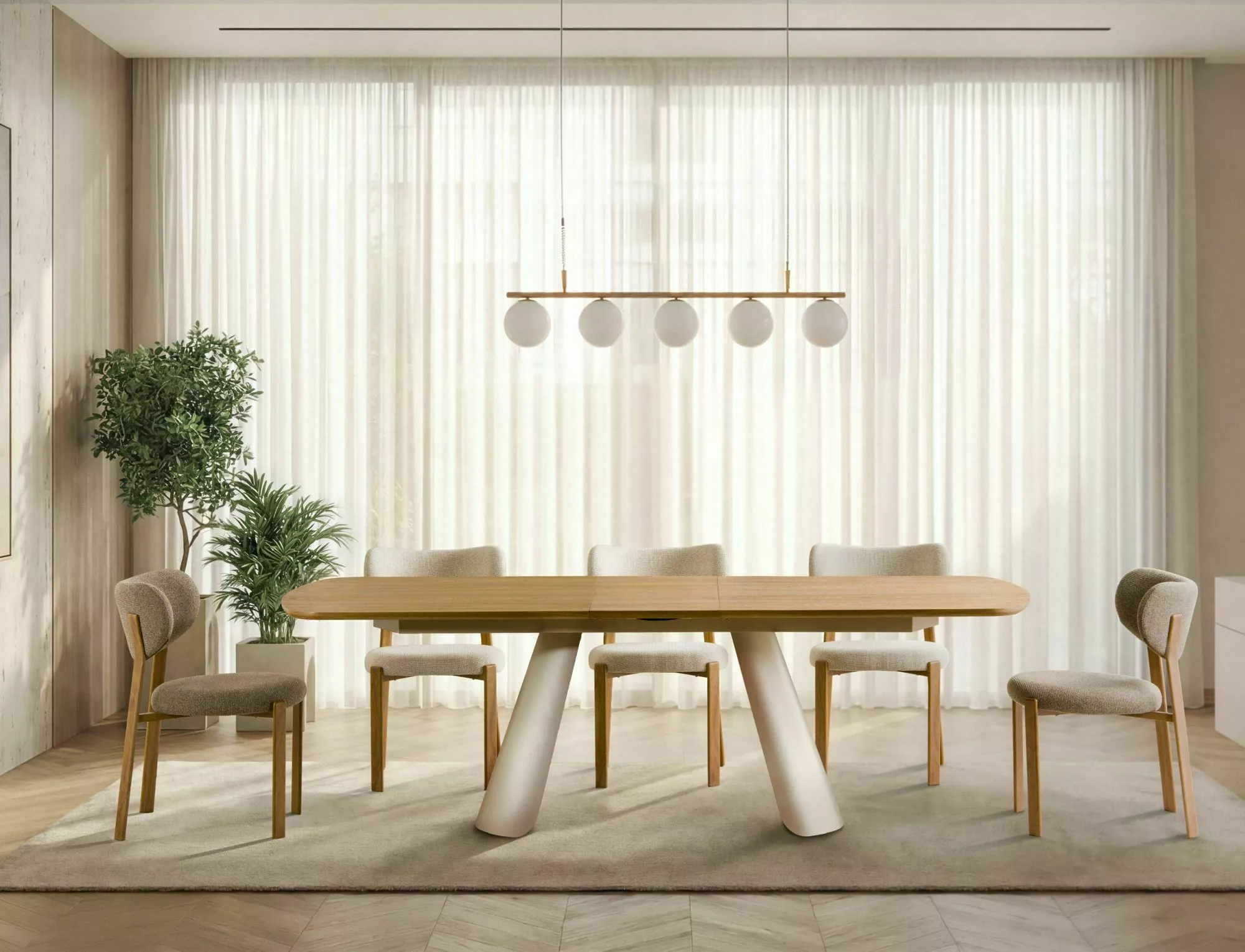 Jedálenský stôl Canon 200-240, dub/kašmír