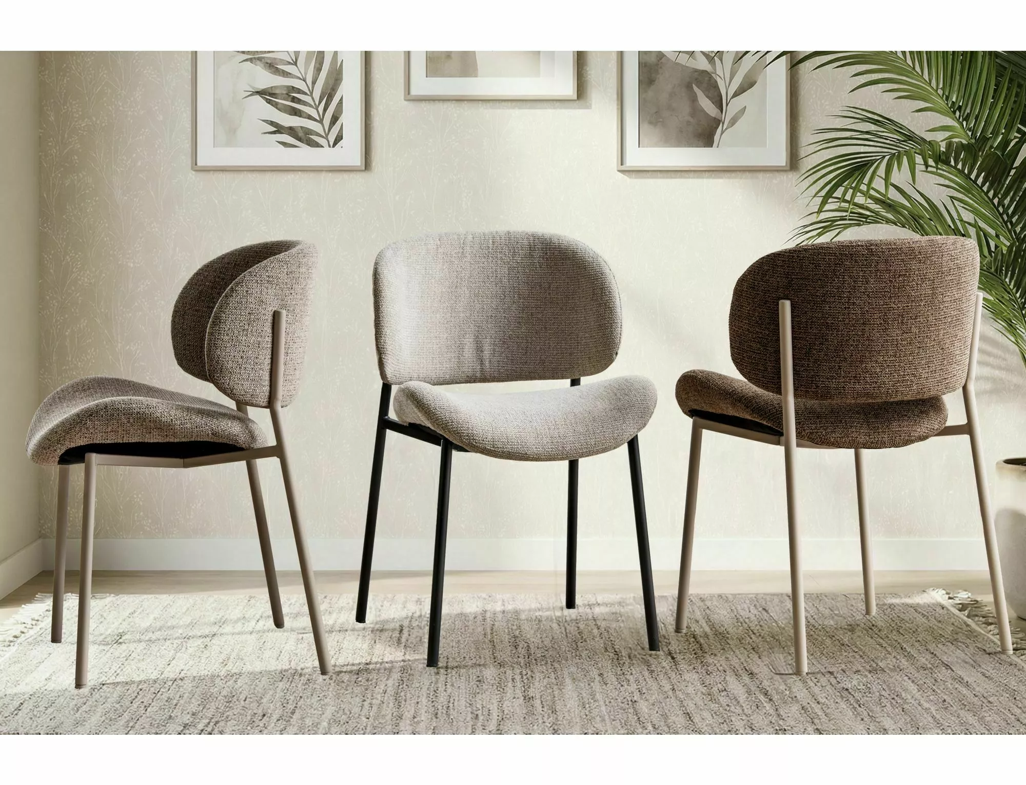 Jedálenská stolička Kiso Noelle, béžová / čierna