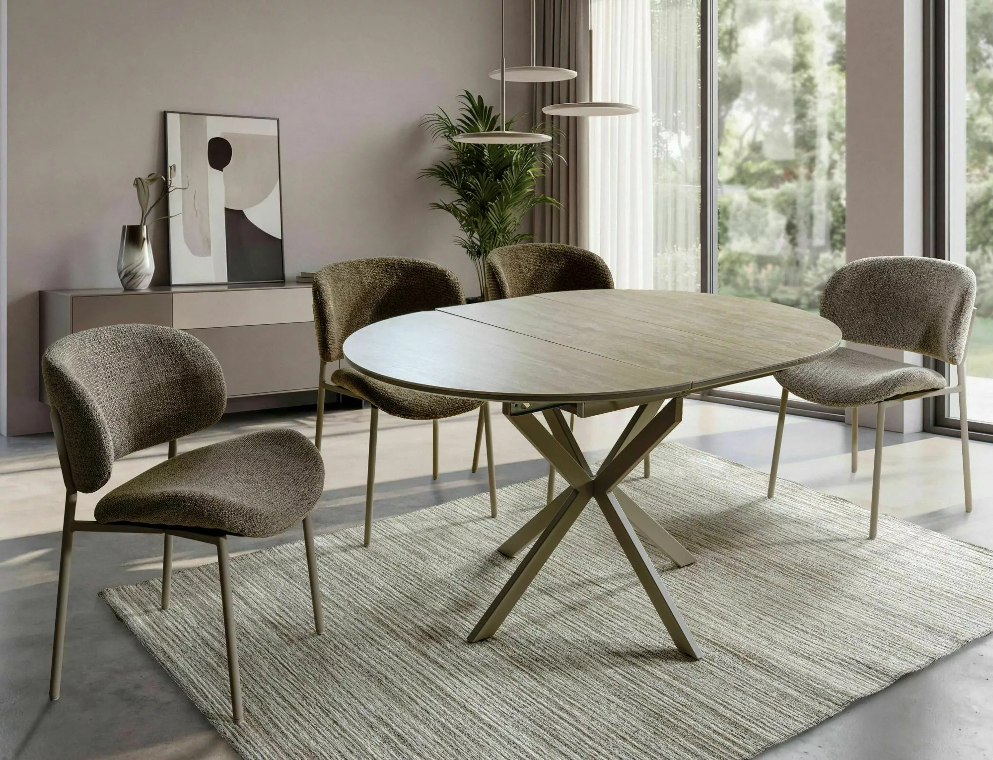 Jedálenská stolička Kiso Noelle, tmavá béžová / kašmír