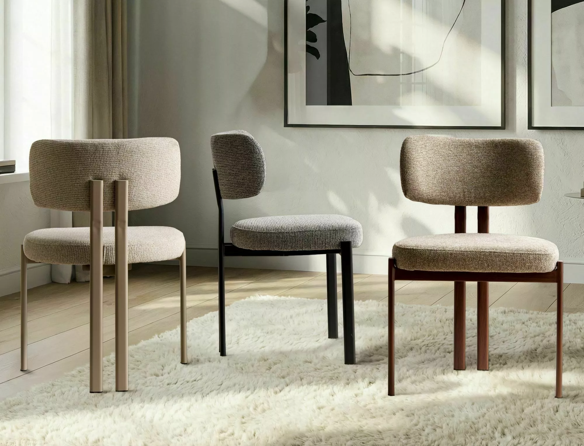 Jedálenská stolička Misaki, sivá / čierna