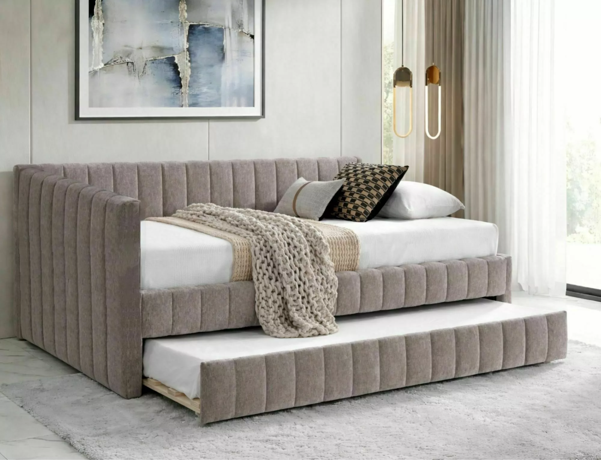 Posteľ Alfie 120x200 Ravena, tmavá béžová