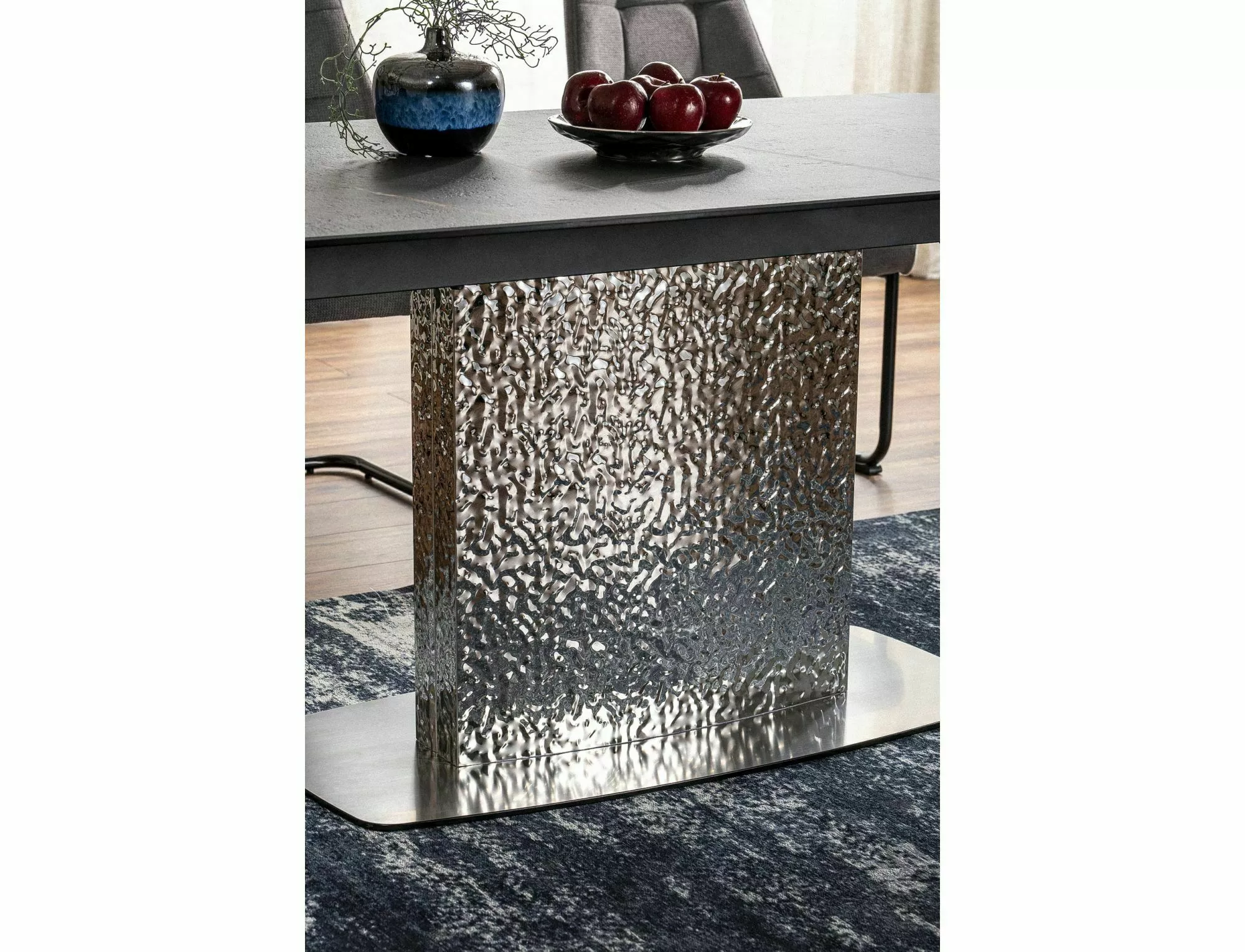 MONCLER CERAMIC stôl jedálenský 160(240)X90, MORSKI VERDE ALPI/čierny