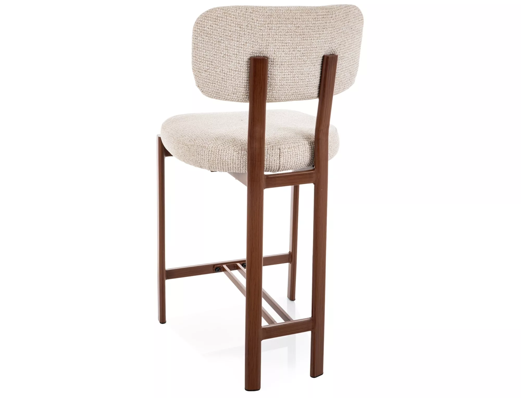 Barová stolička Misaki H-2, svetlo béžová / orech