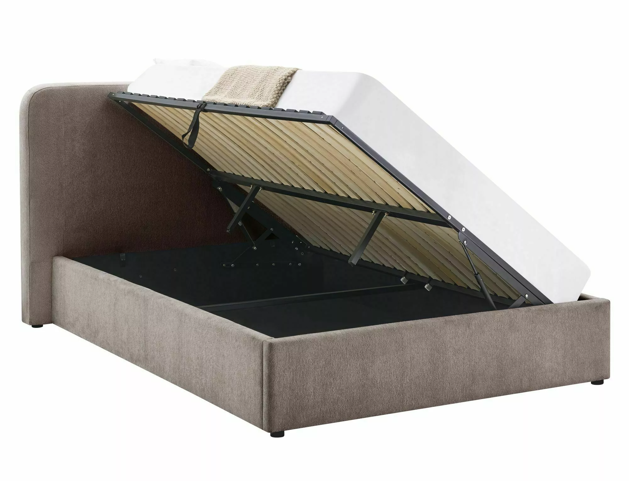 Posteľ 140x200 Lumia Raven, tmavá béžová