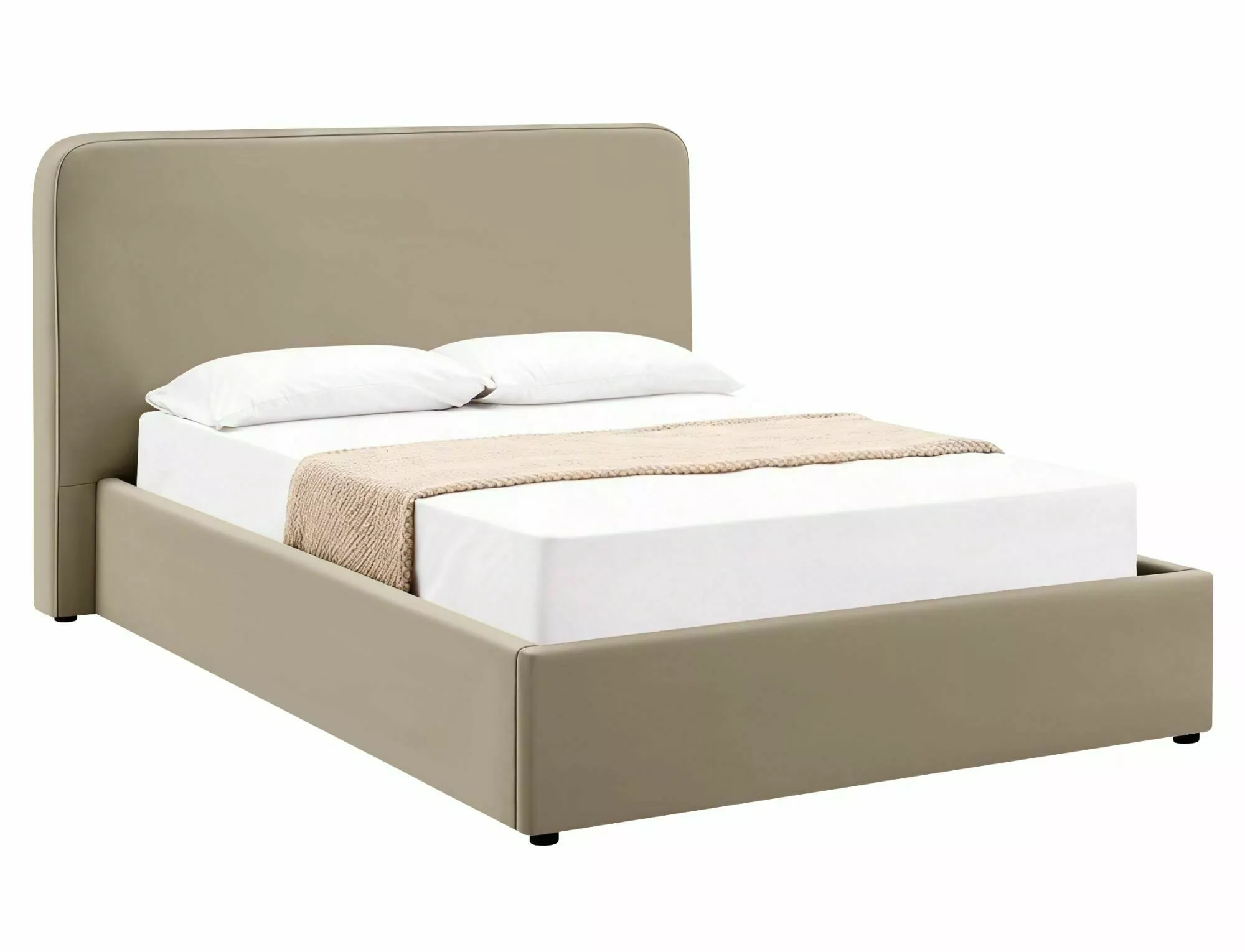 Posteľ 140x200 Lumia Velvet, tmavá béžová