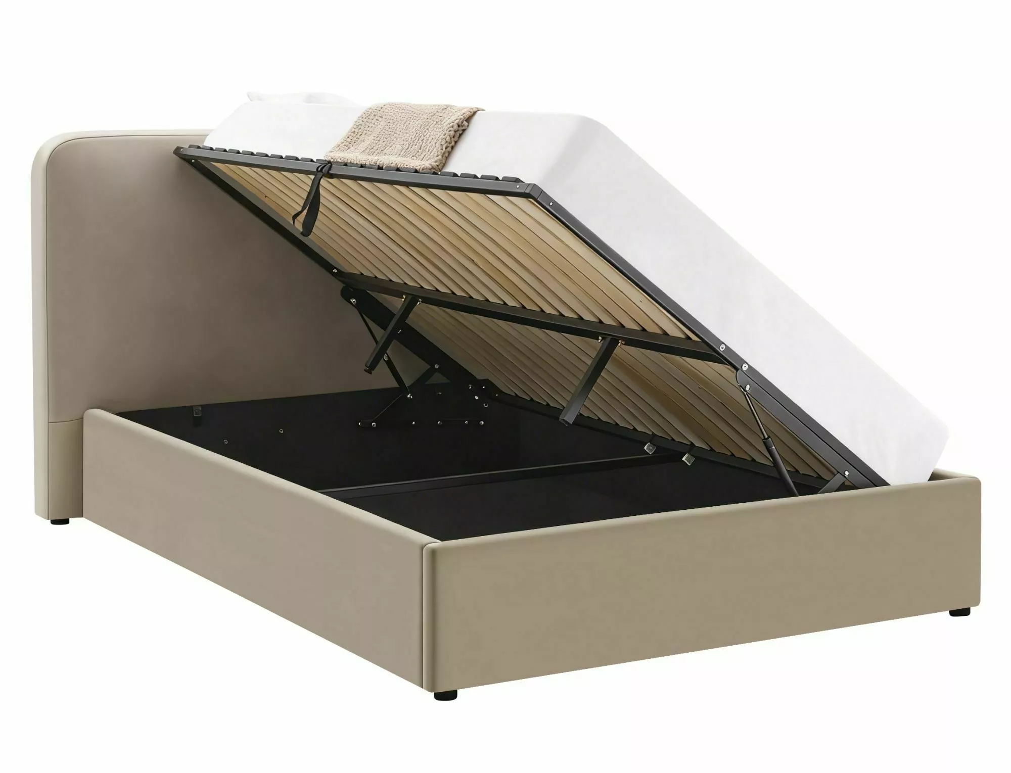 Posteľ 140x200 Lumia Velvet, tmavá béžová