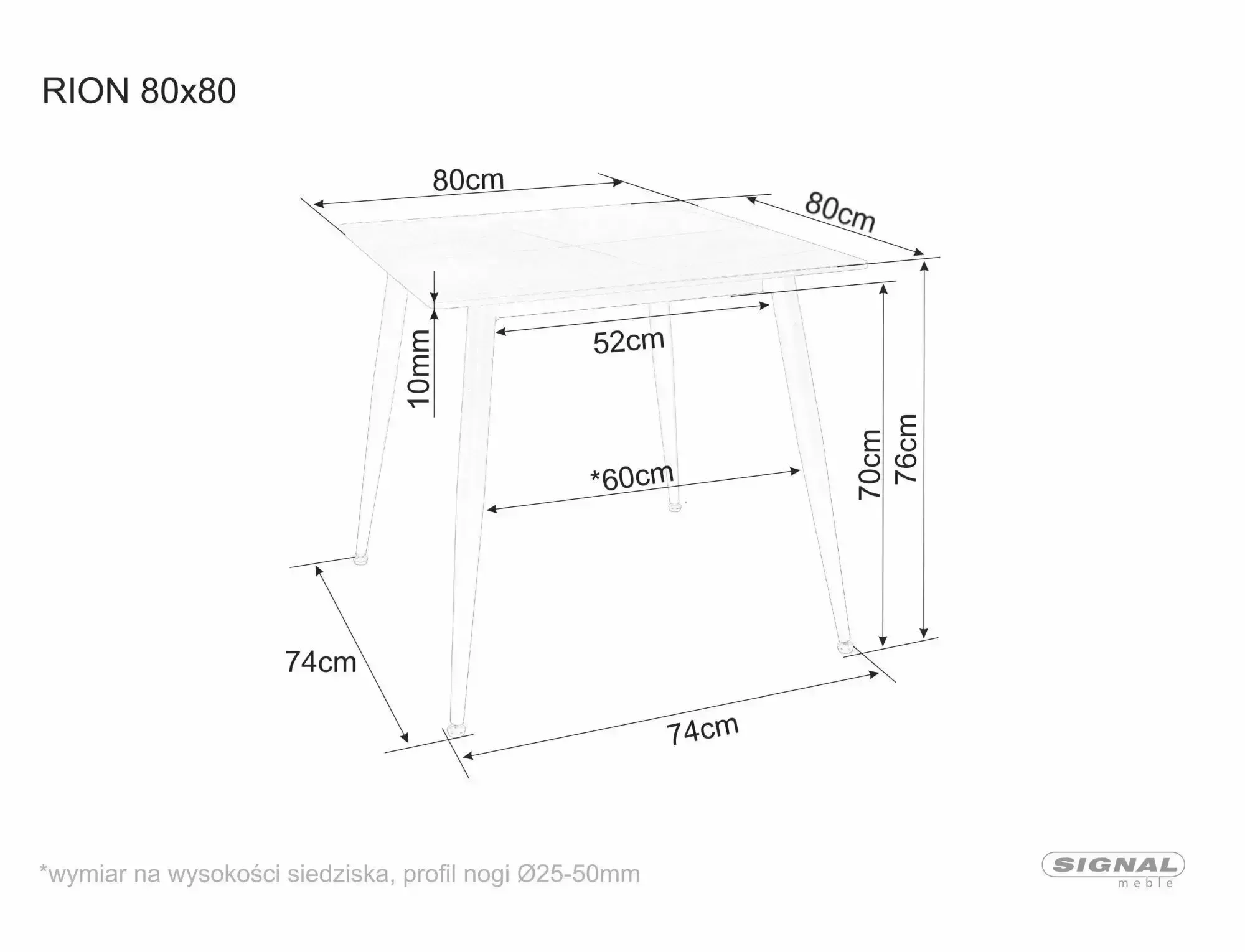Jedálenský stôl Rion 80, mramor/kašmír