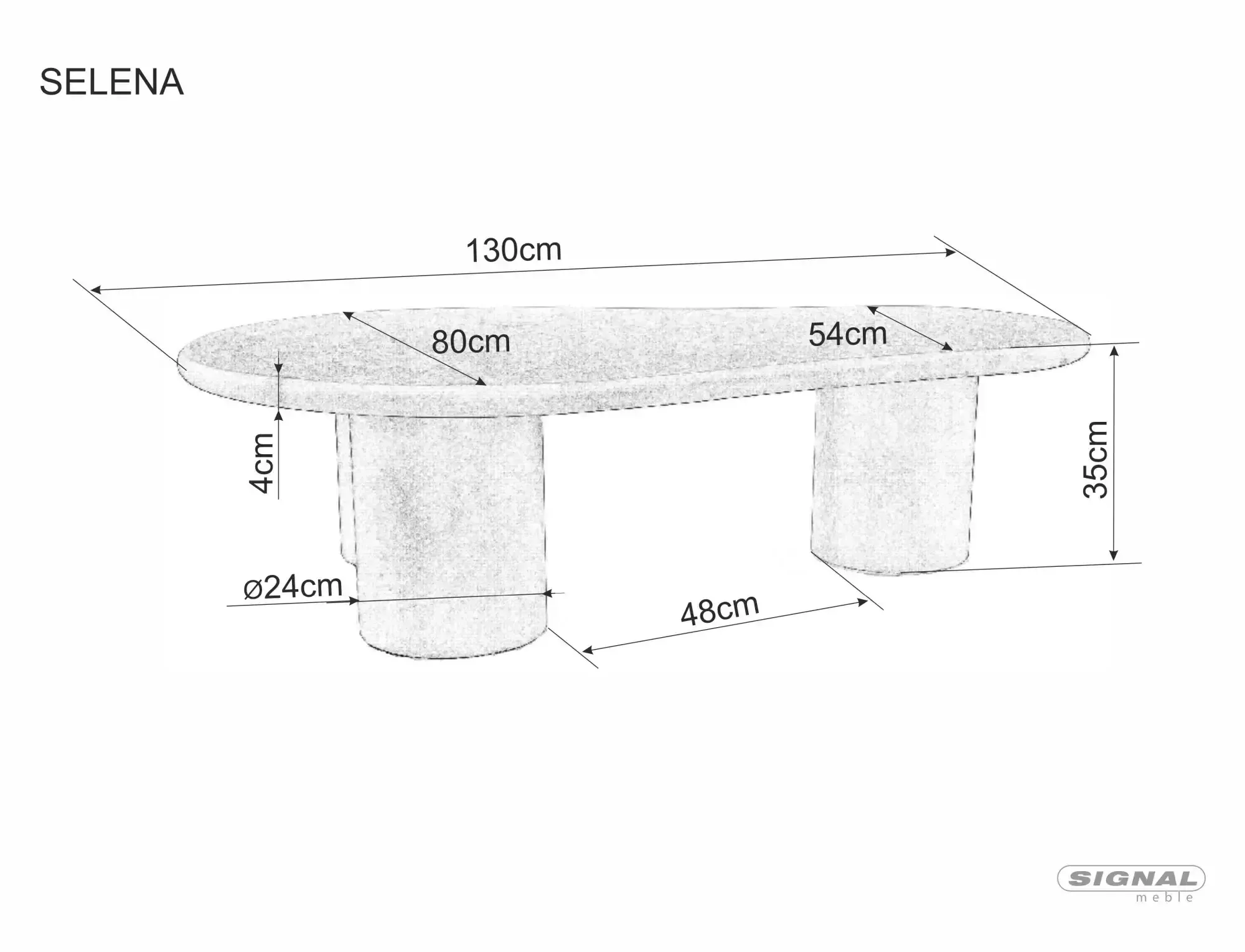 Konferenčný stolík Selena, ecru