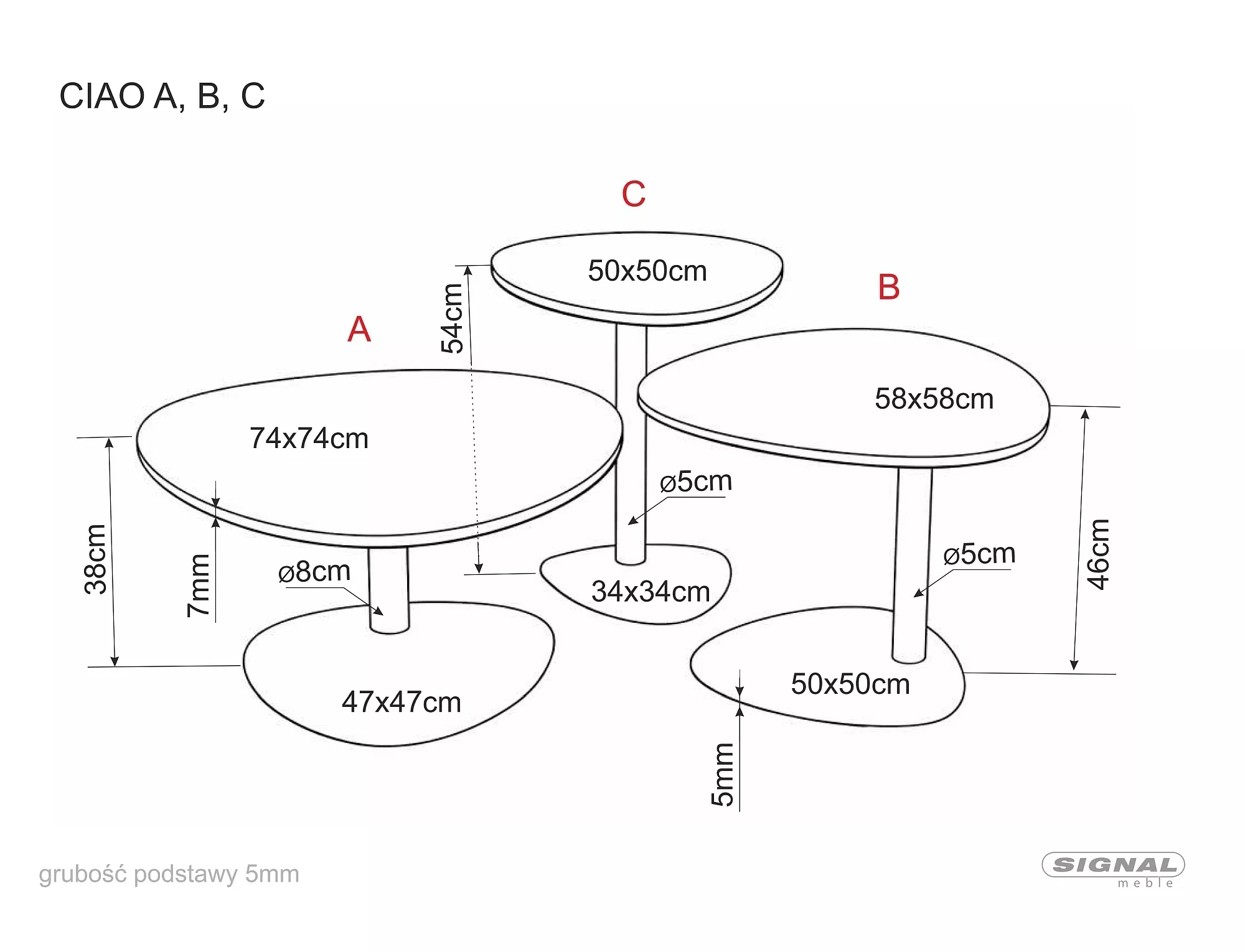 Konferenčný stolík Ciao A, kašmír