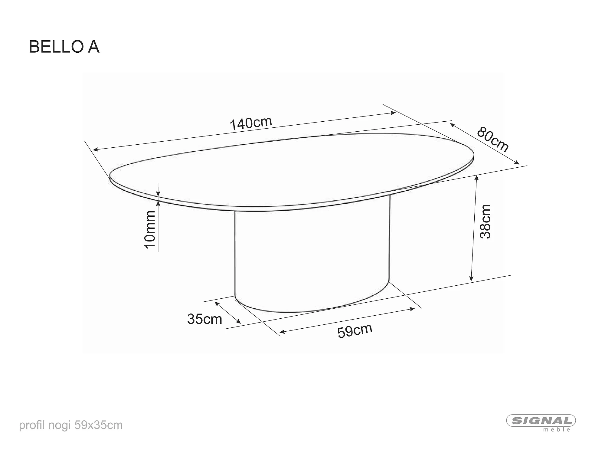 Konferenčný stolík Bello A, čierna