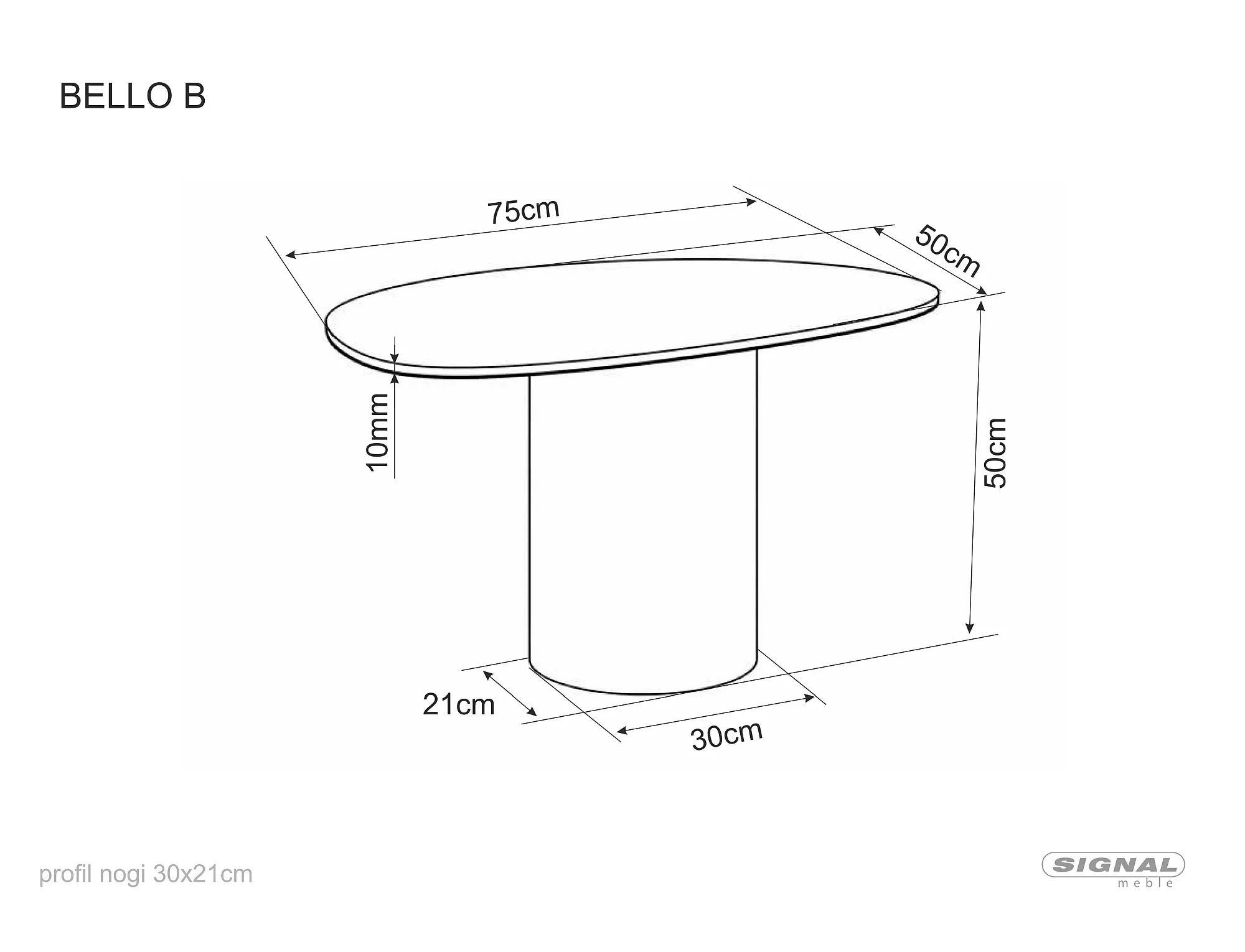 Konferenčný stolík Bello B, medená