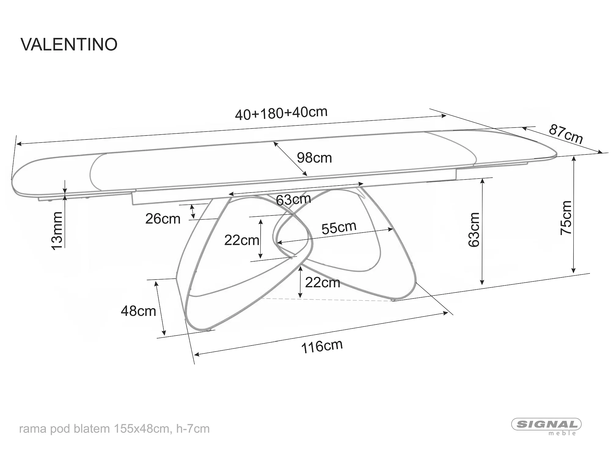Keramický jedálenský stôl Valentino 180-260, mramor/kašmír