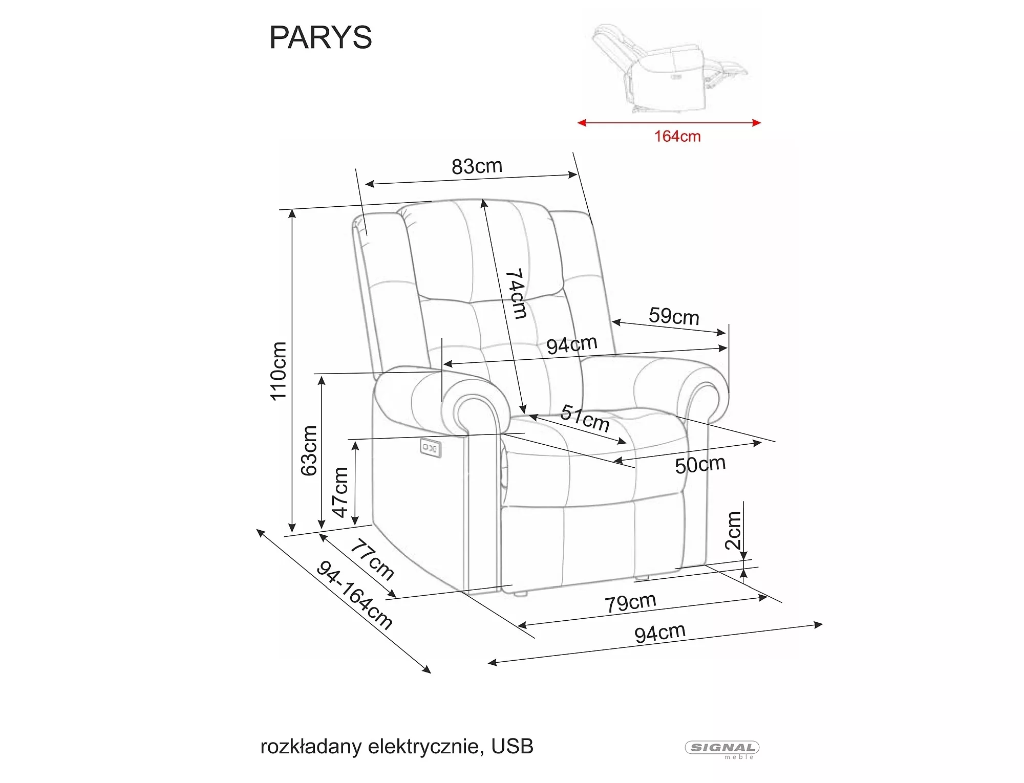 Rozkladacie relaxačné kreslo Parys Raven, tmavá béžová