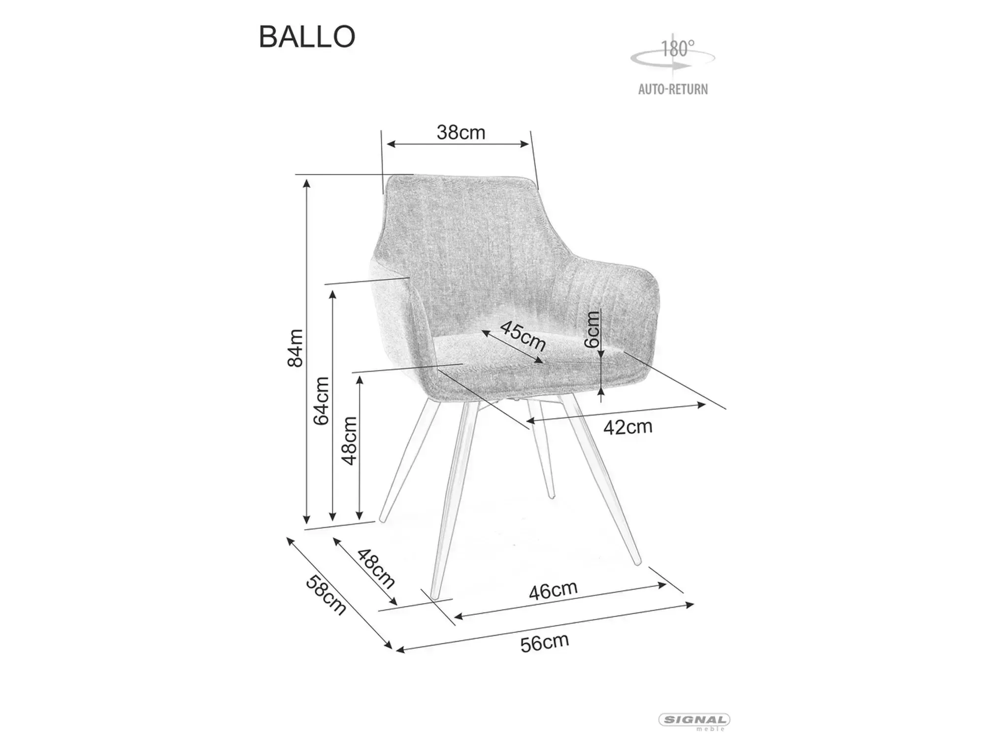Jedálenská stolička Ballo Leo, tmavá béžová