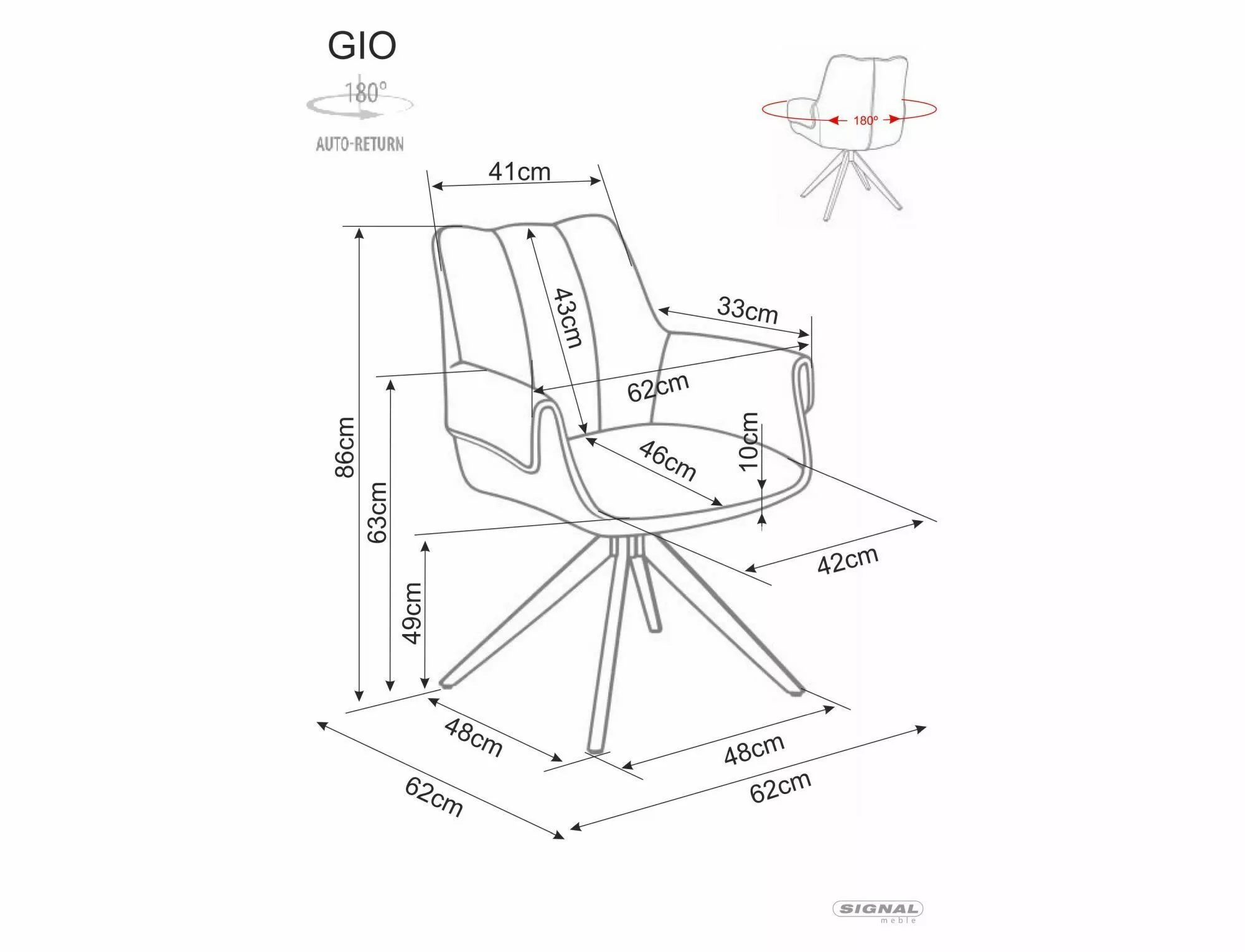 Jedálenská stolička Gio, sivá