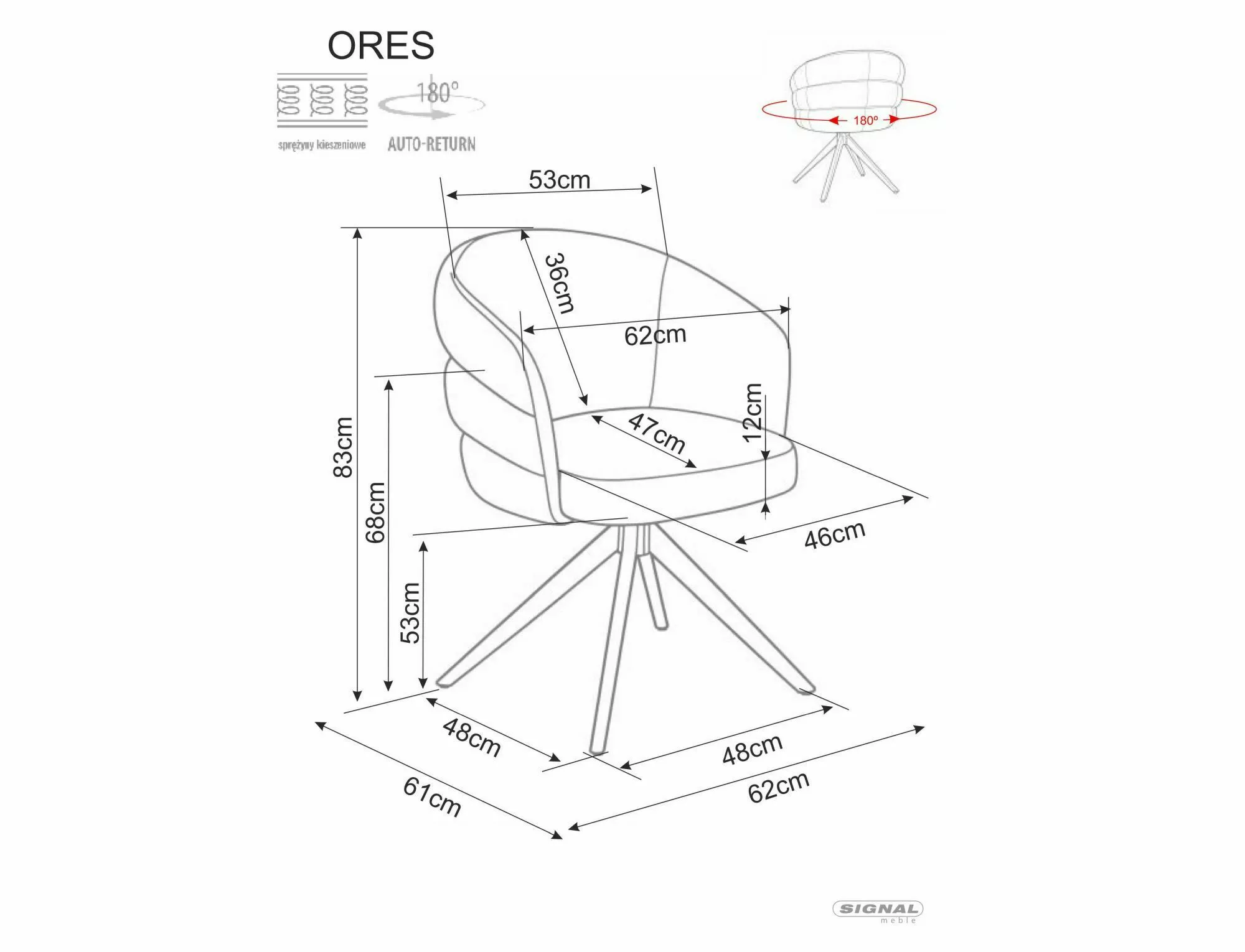Jedálenská stolička Ores, sivá