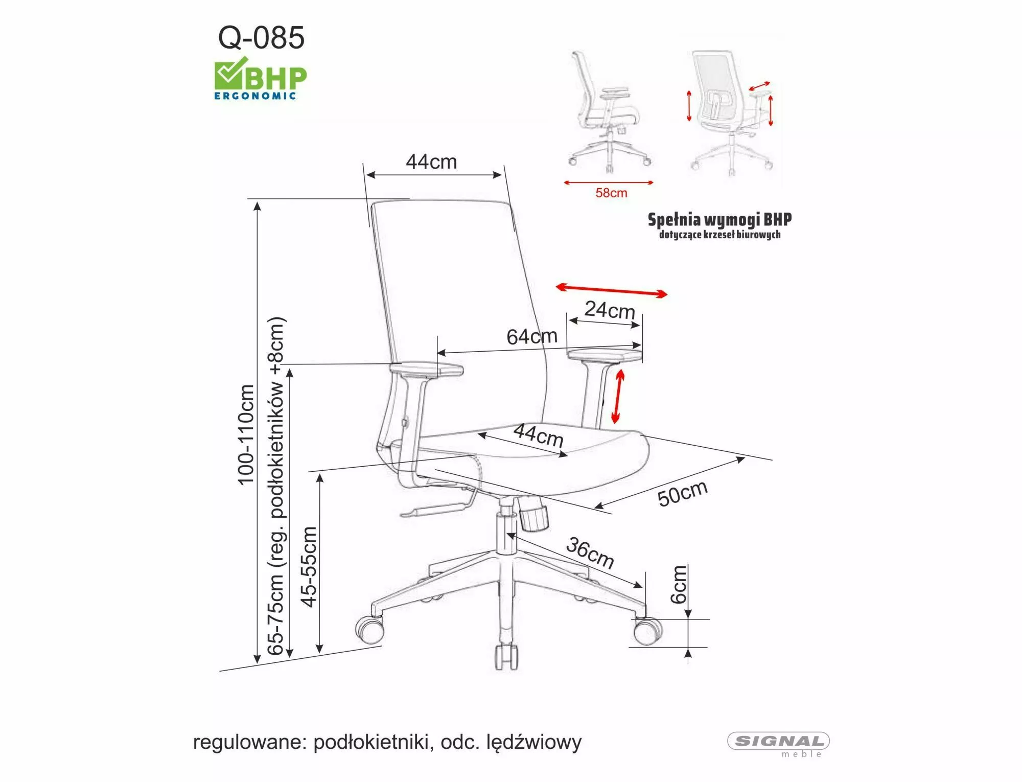 Kancelárska stolička Q-085, čierna