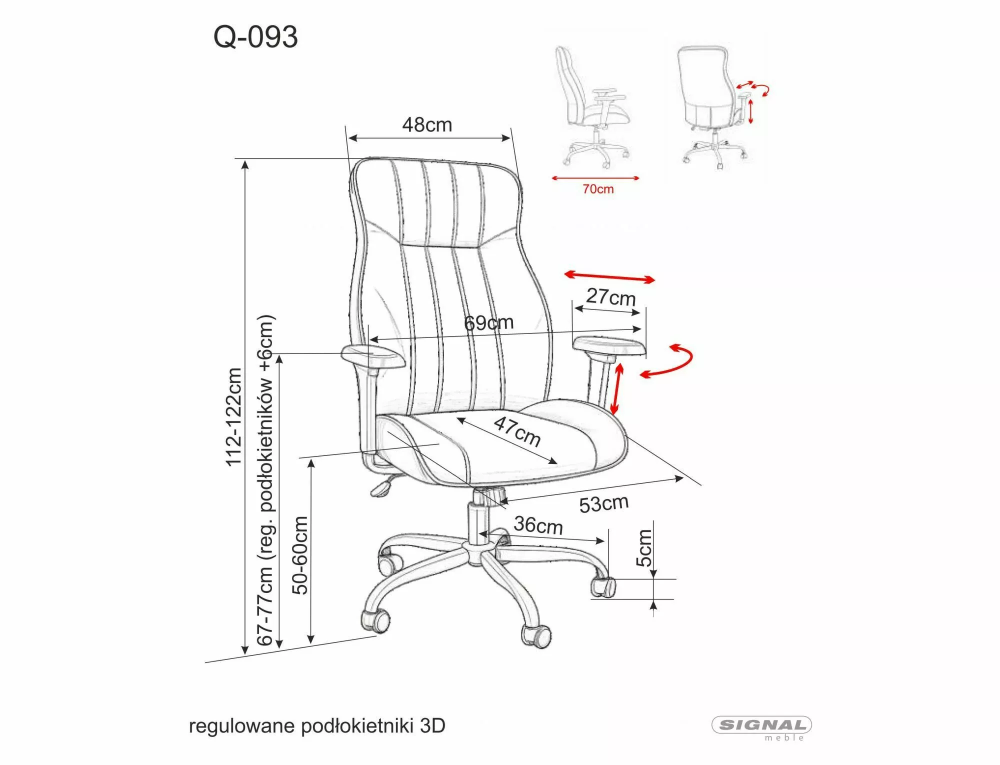 Kancelárska stolička Q-093, čierna