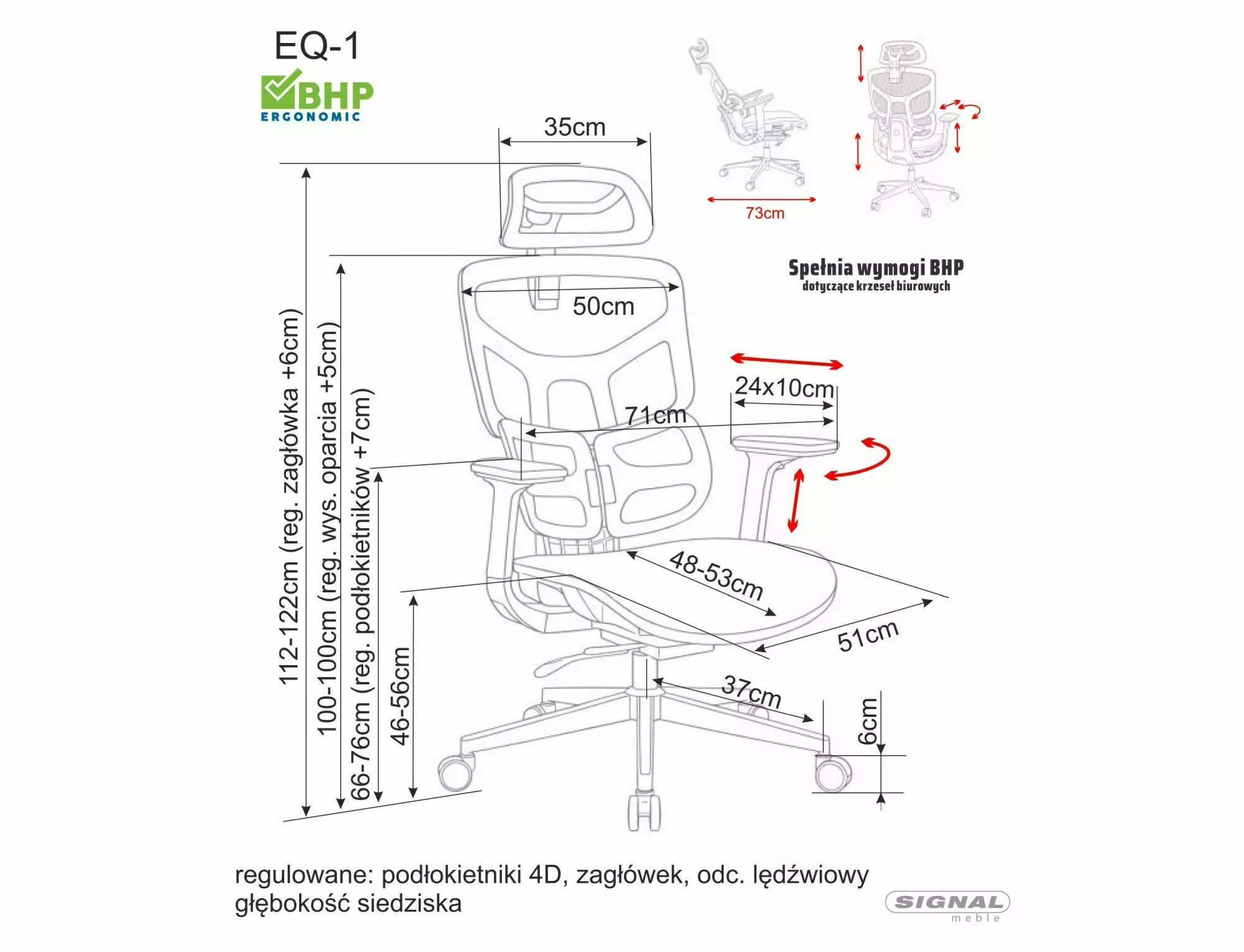Kancelárska stolička EQ-1, čierna