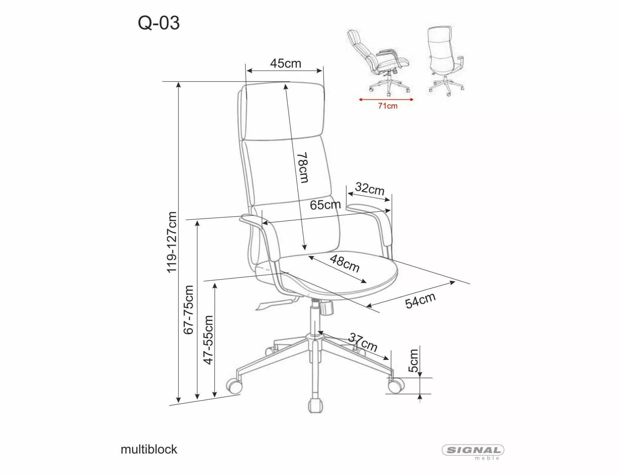 Kancelárska stolička Q-03, sivá