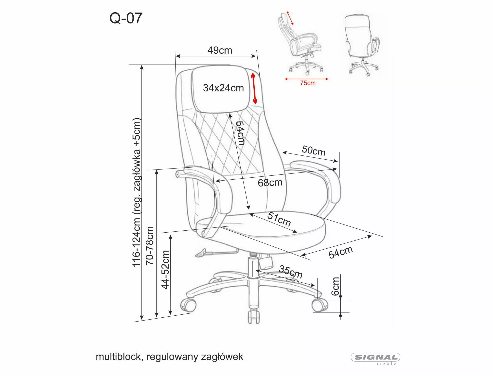 Kancelárska stolička Q-07, sivá