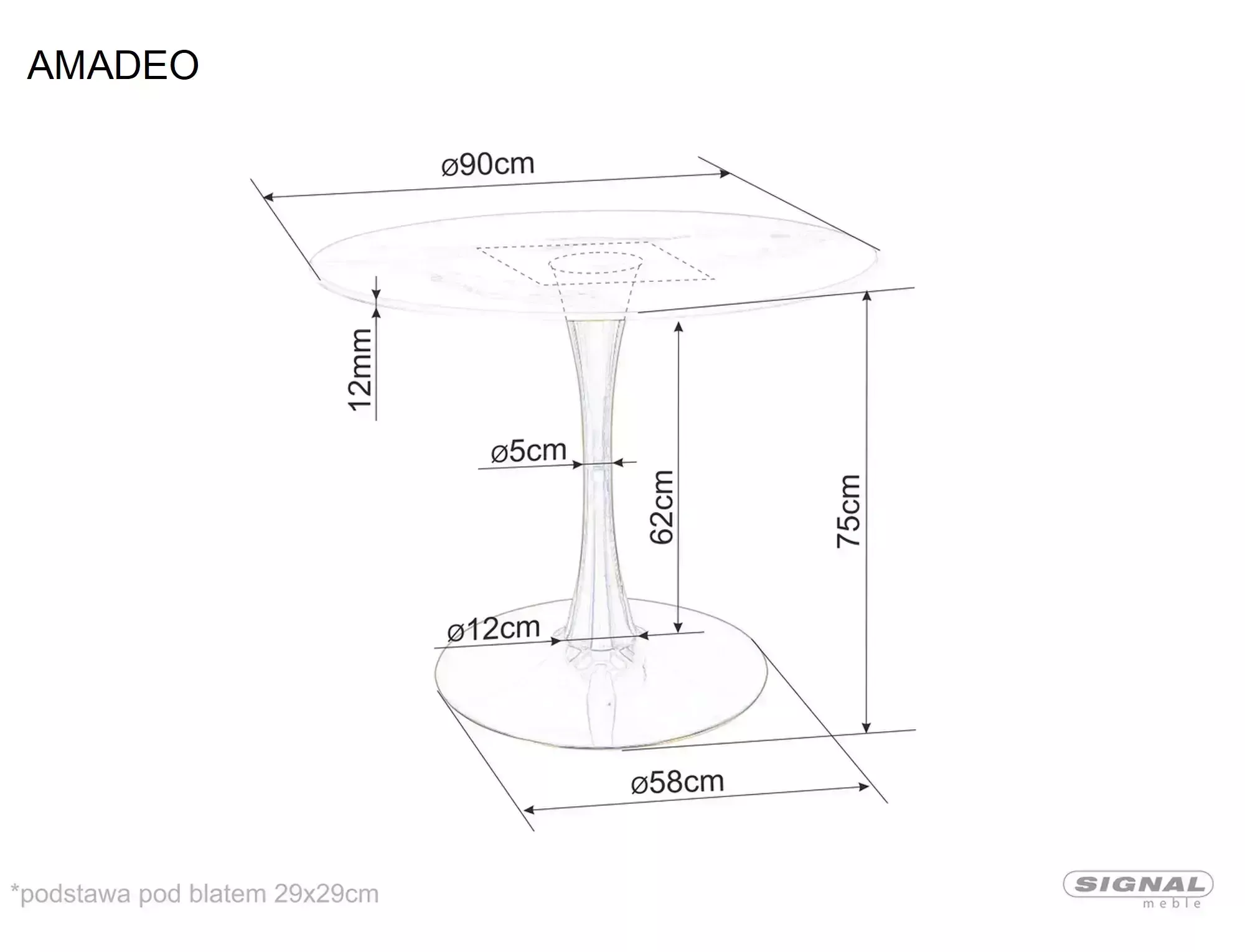 Stôl jedálenský Amadeo, kašmír
