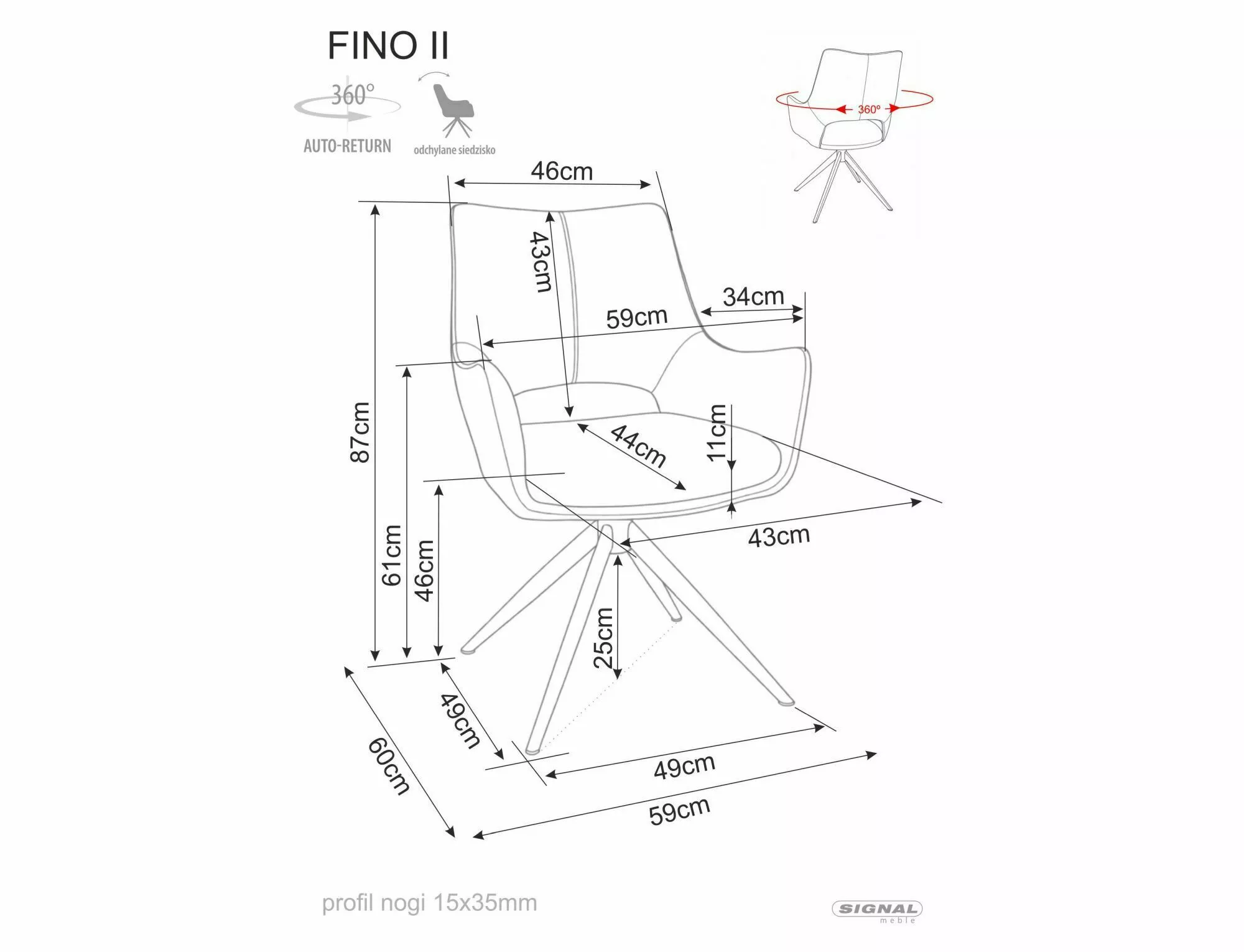 Jedálenská stolička Fino II, sivá