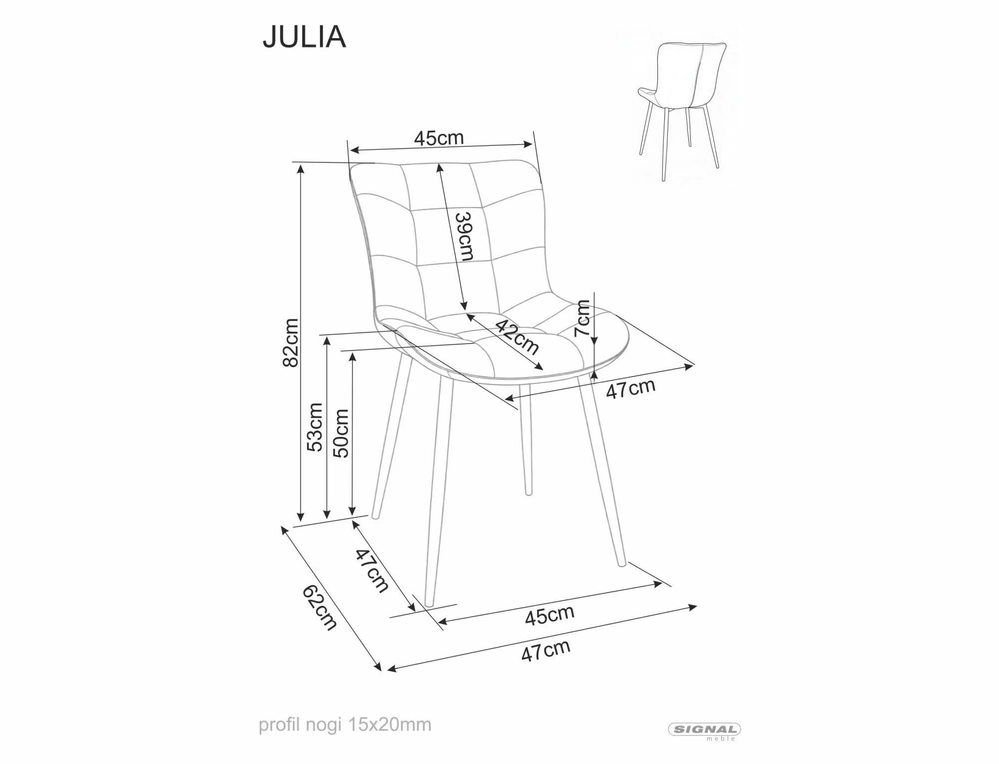 Jedálenská stolička Julie Brego, sivá