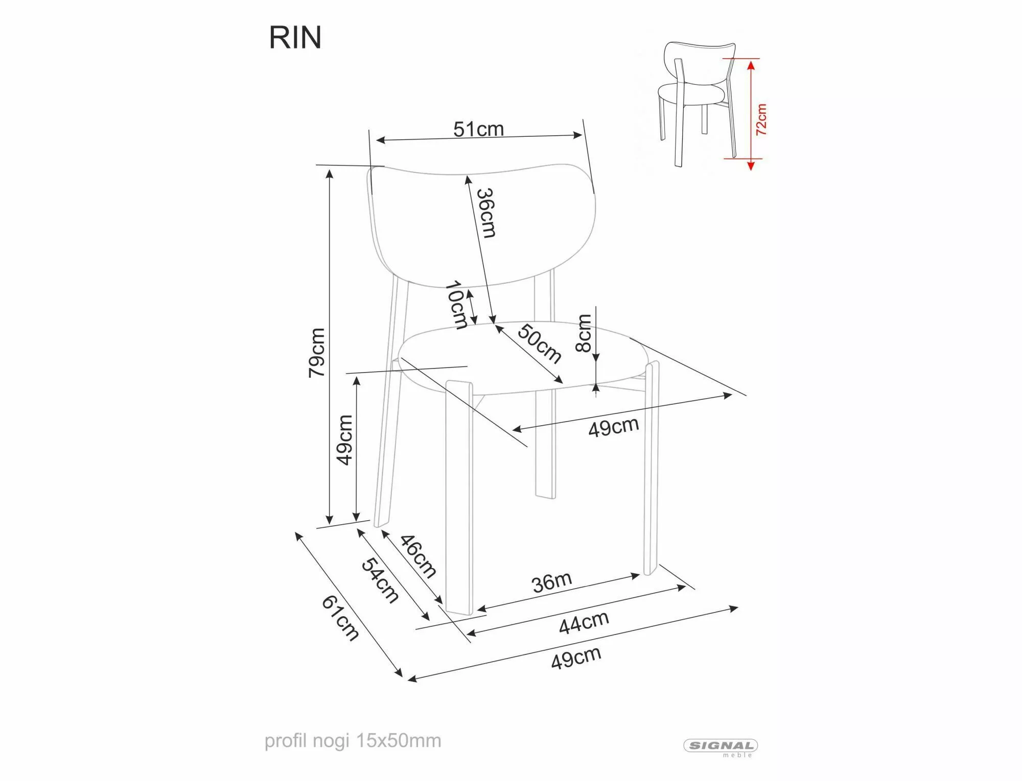 Jedálenská stolička Rin D, svetlo béžová / dub