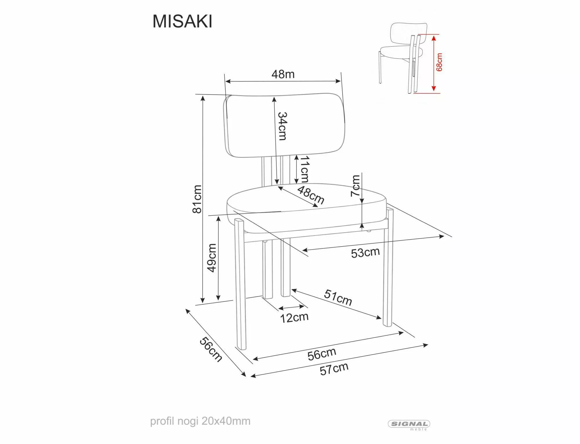 Jedálenská stolička Misaki, béžová / kašmír