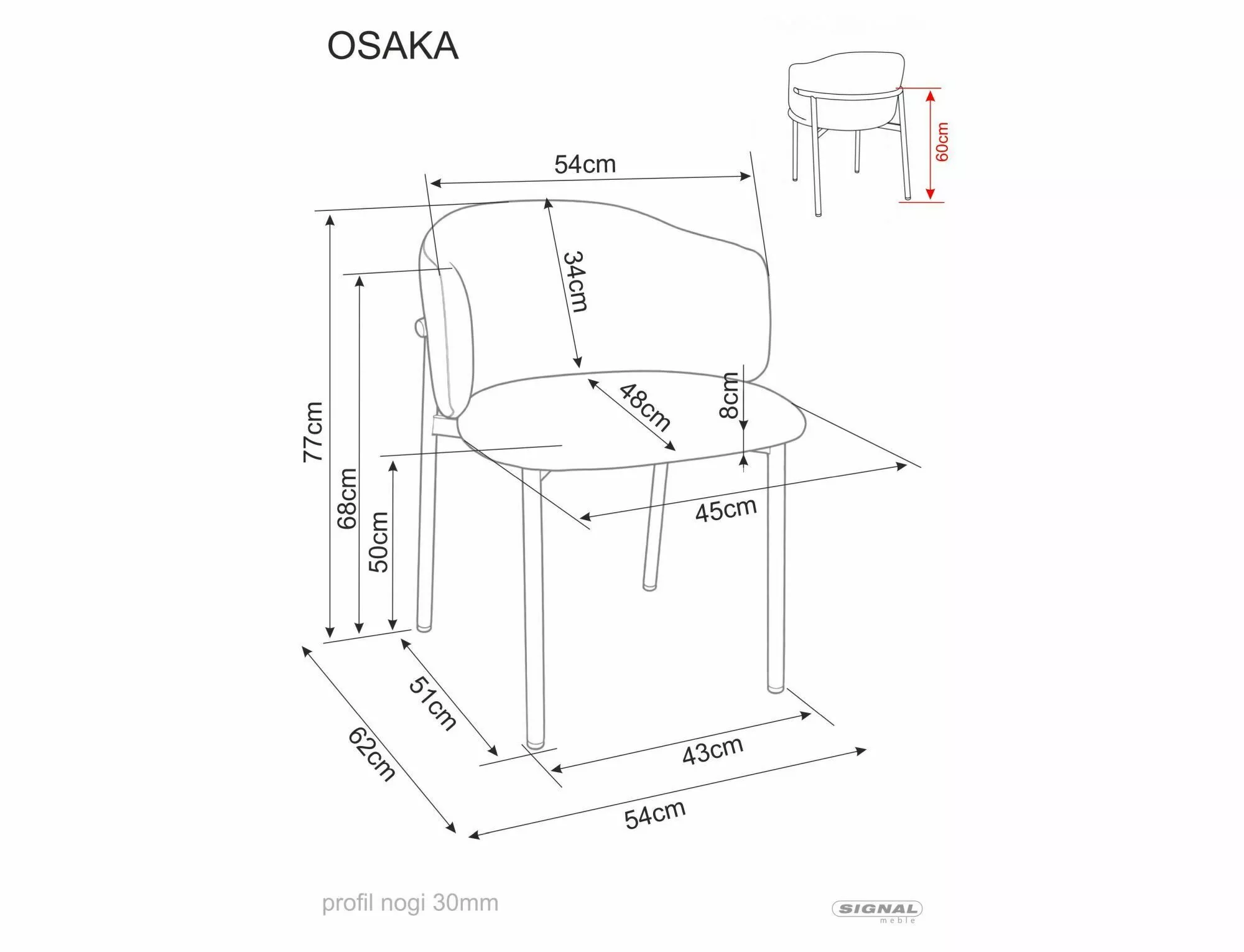 Jedálenská stolička Osaka, béžová