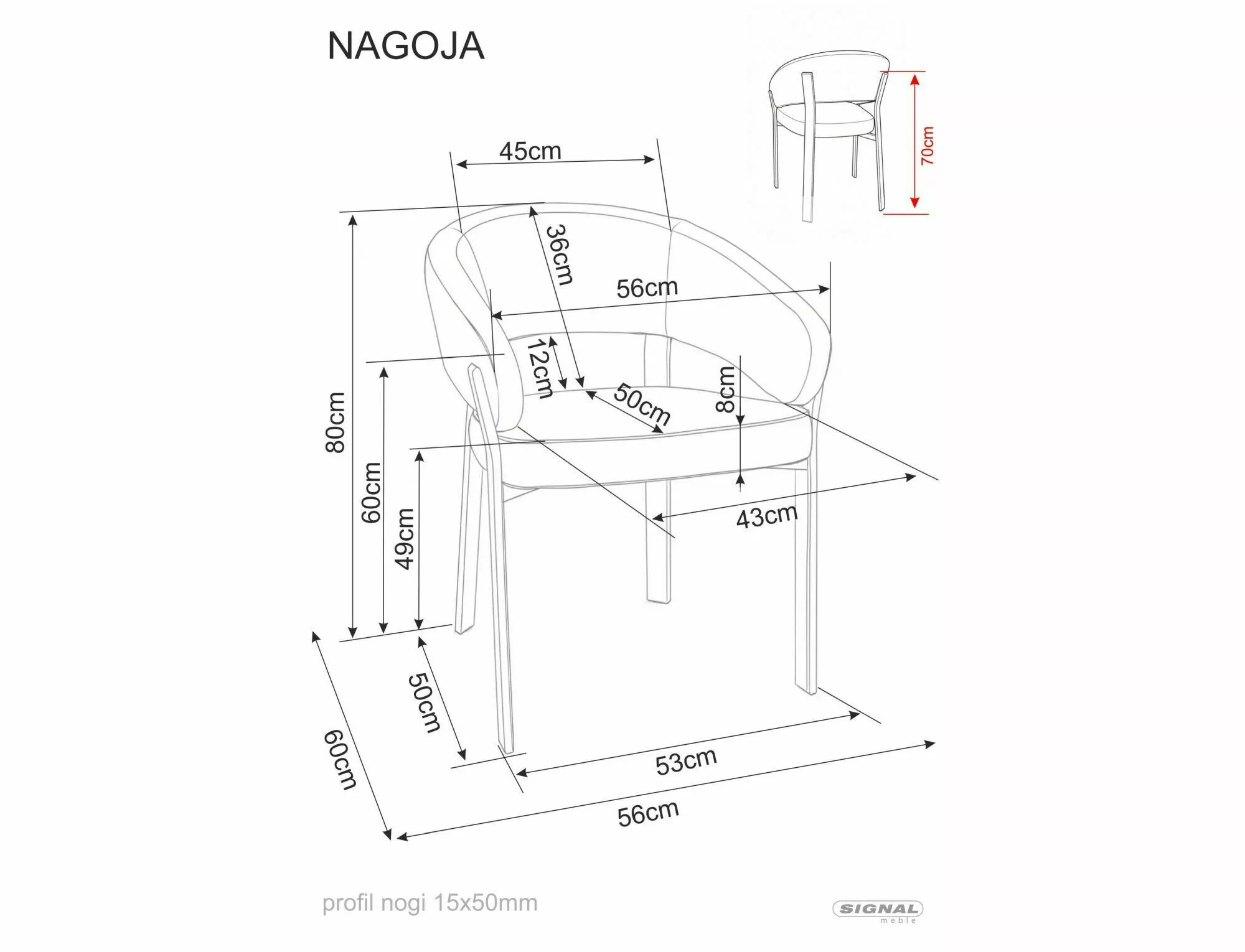 Jedálenská stolička Nagoja D, béžová / orech