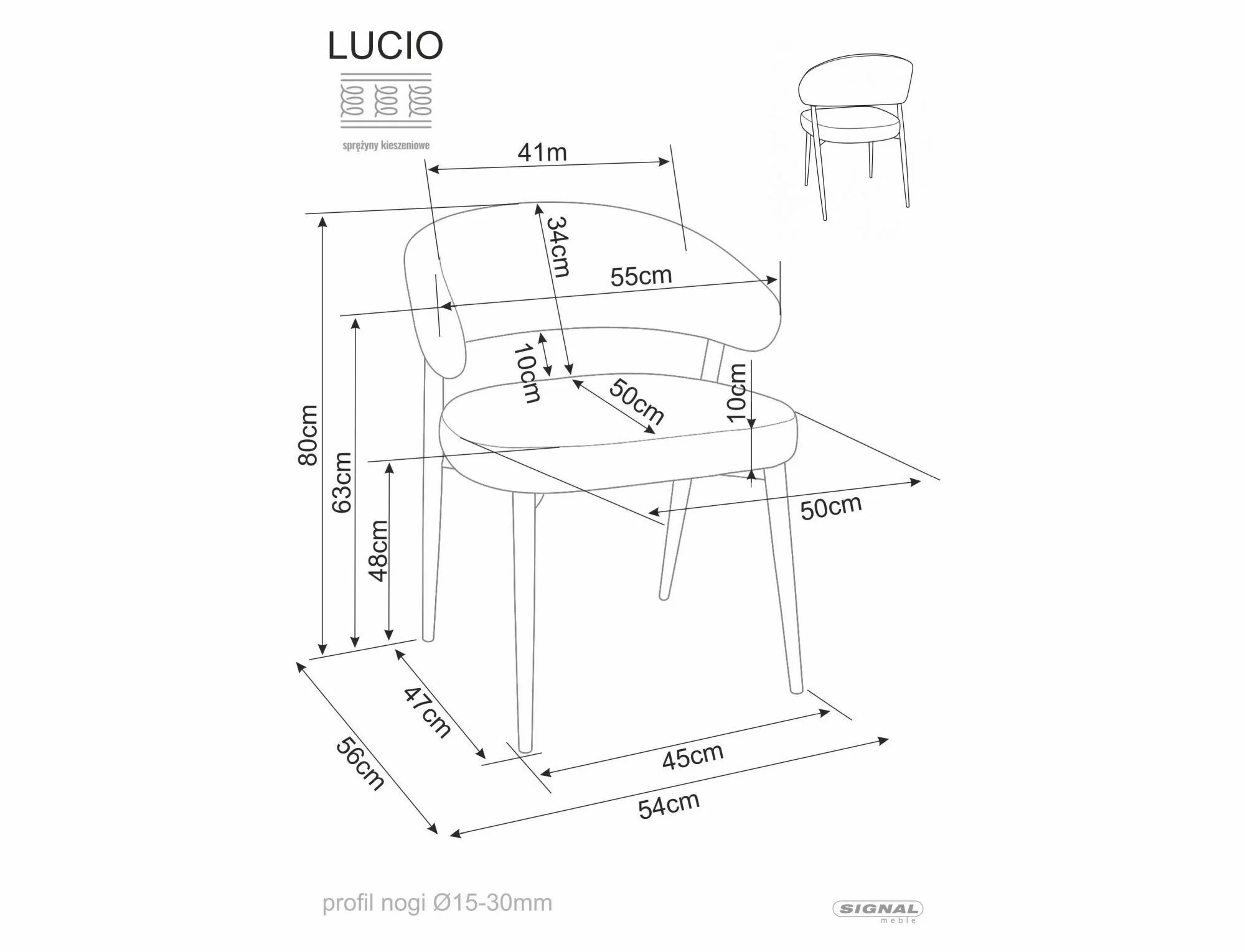 Jedálenská stolička Lucio Noelle, sivá