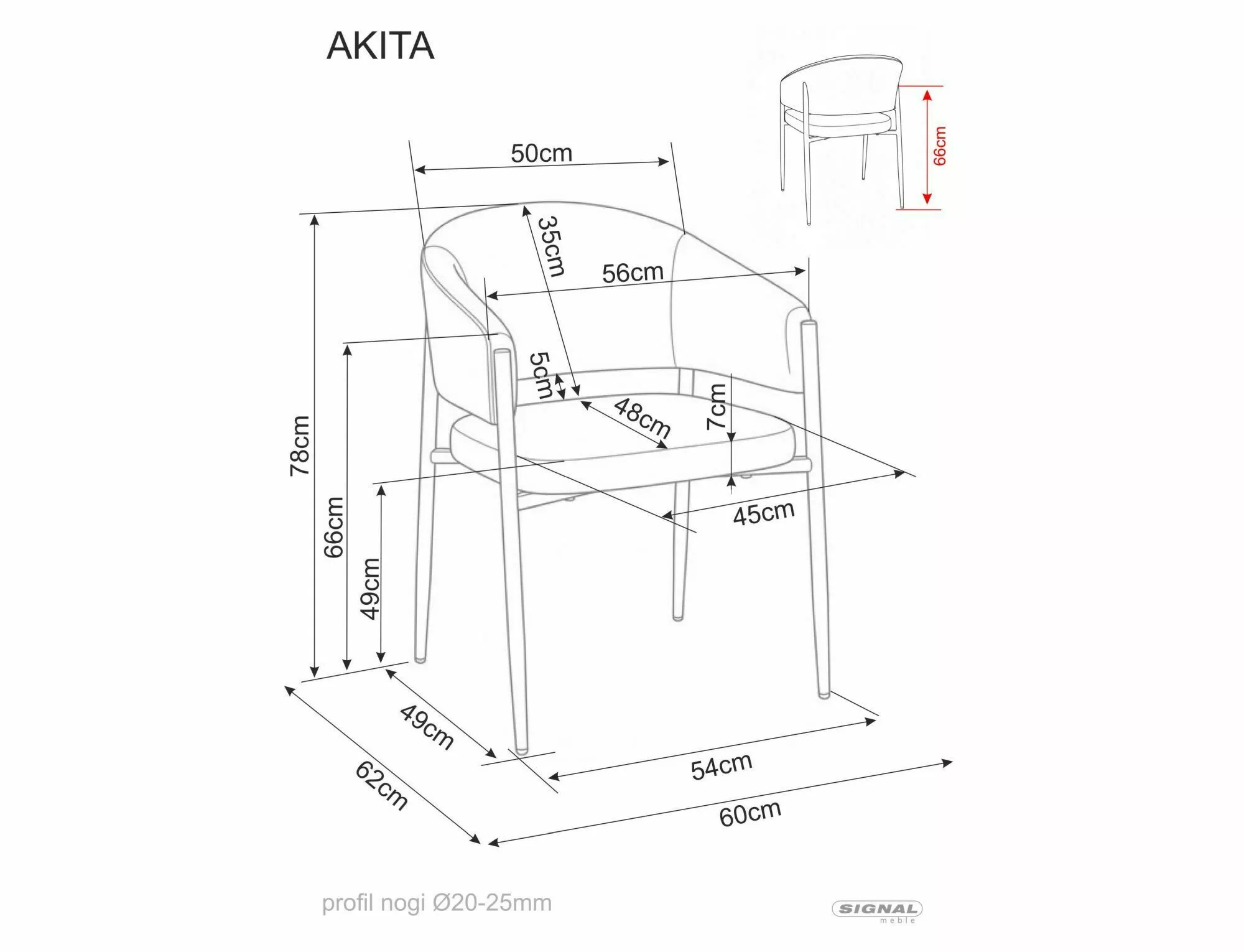 Jedálenská stolička Akita D, svetlo béžová / orech