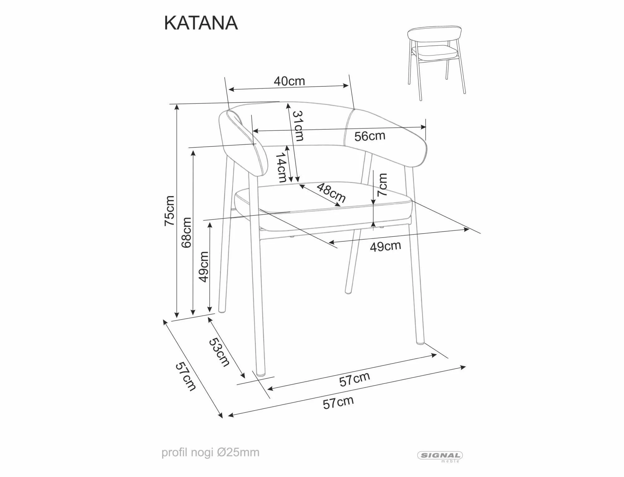 Jedálenská stolička Katana, béžová / kašmír