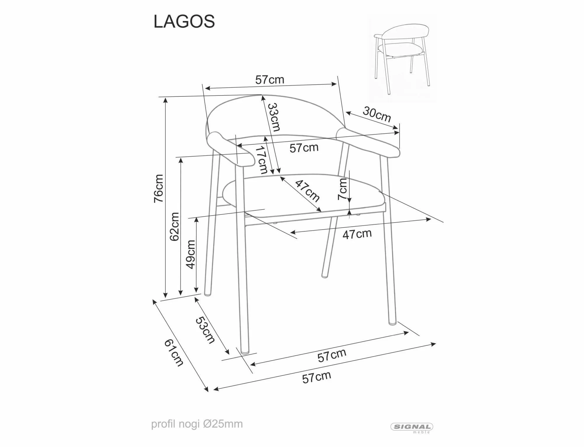 Jedálenská stolička Lagos D Raven, béžová / orech