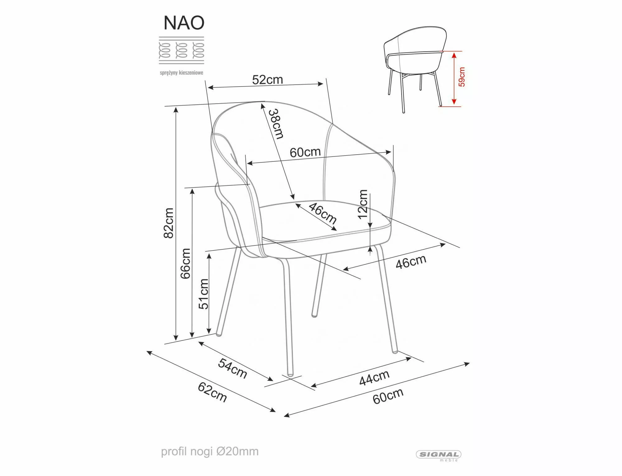 Jedálenská stolička Nao Noelle, béžová