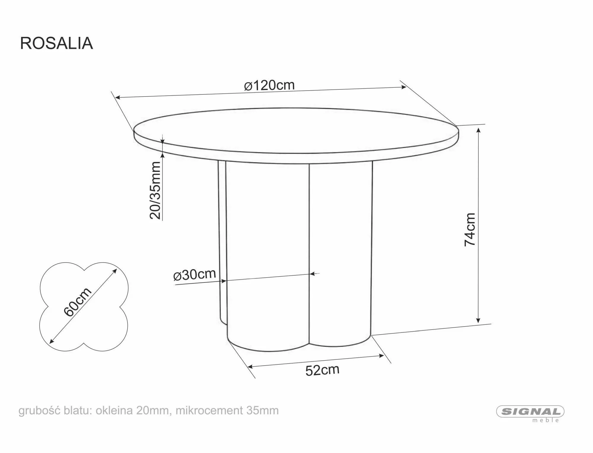 Rosalia 120 jedálenský stôl, ecru