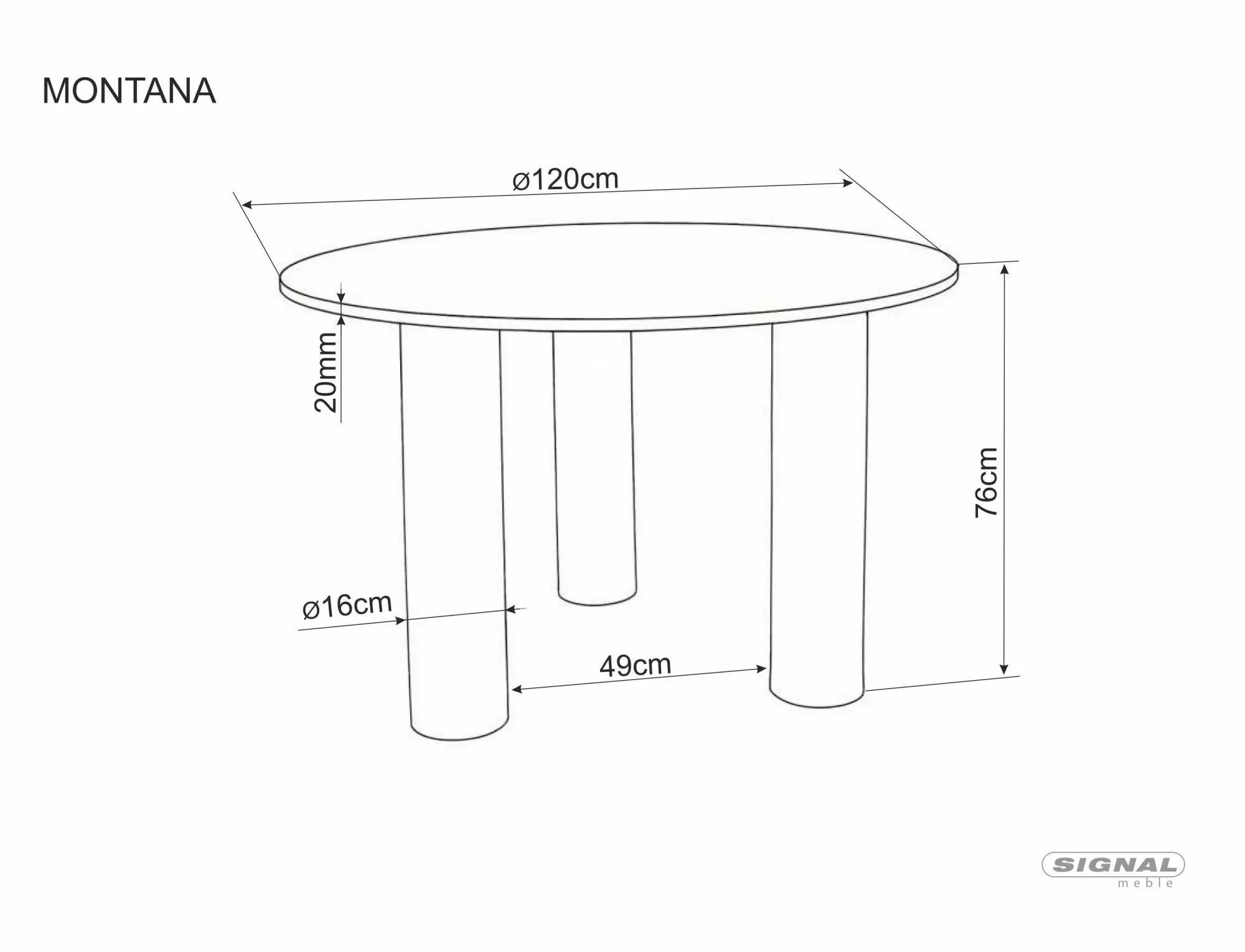 Jedálenský stôl Montana 120, dub