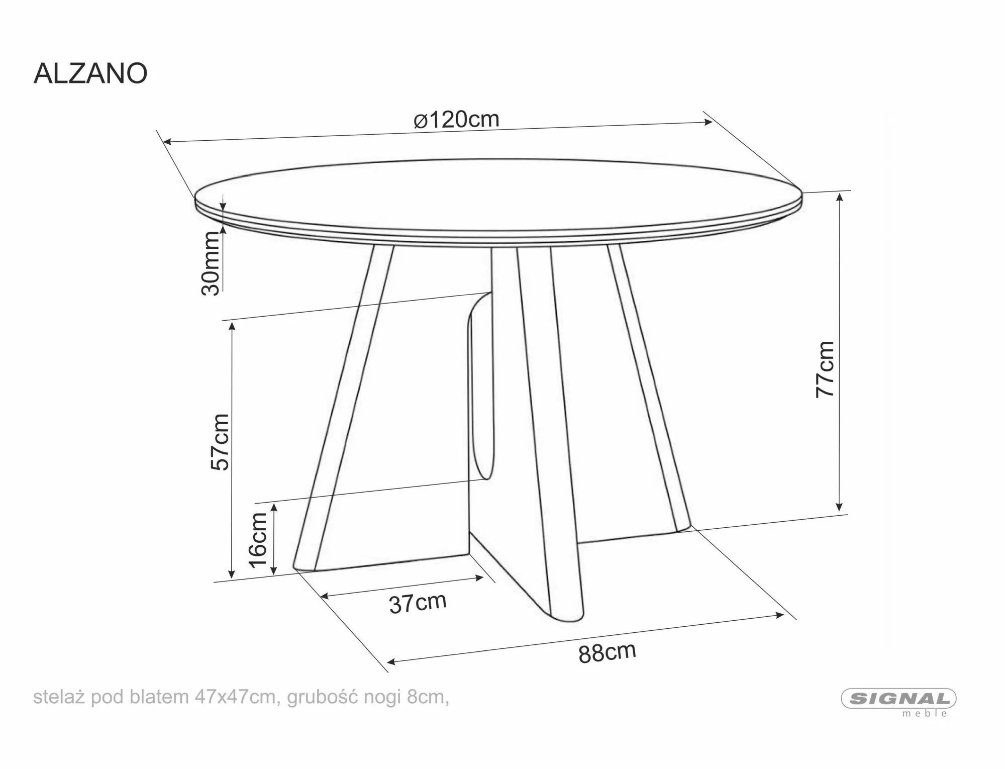 Keramický jedálenský stôl Alzano 120, mramor/dub