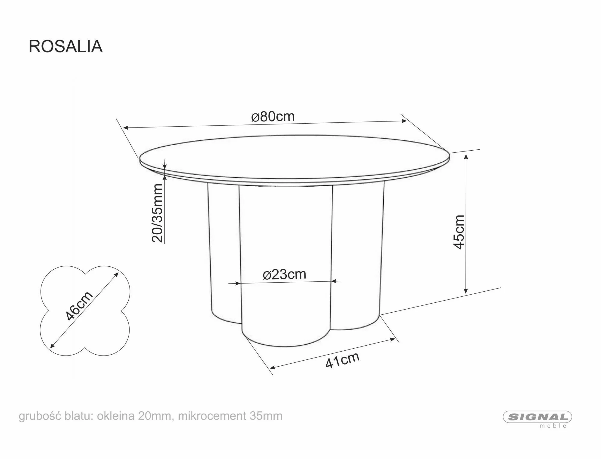 Konferenčný stolík Rosalia, tmavo béžová